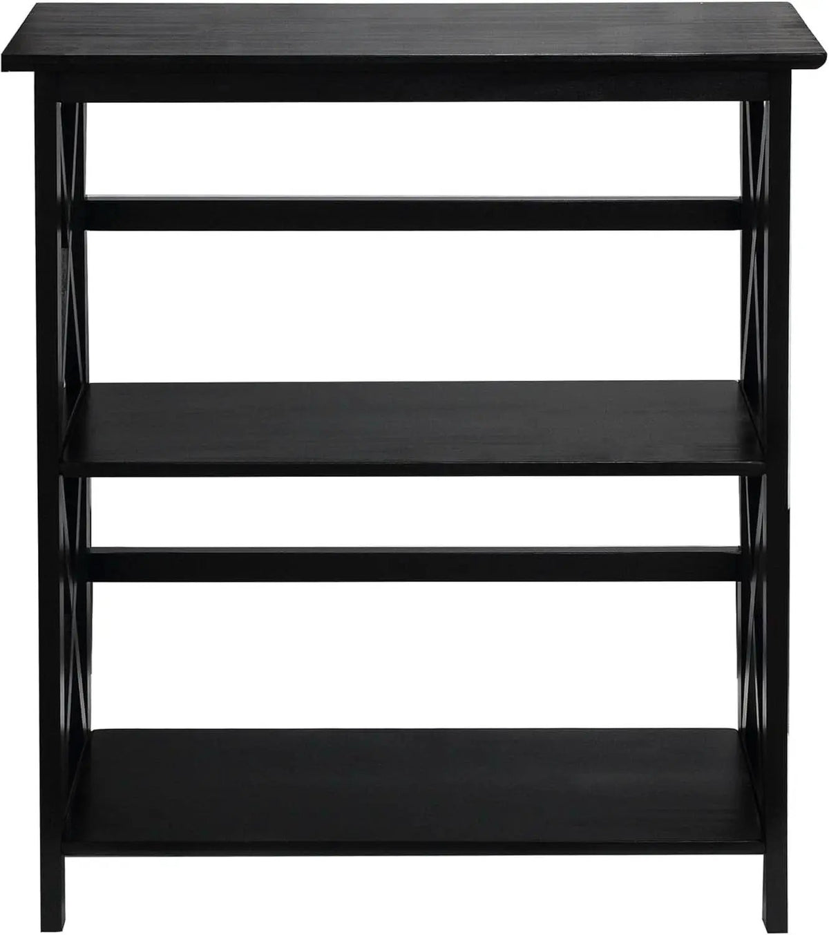 Three Shelf Solid Wood Bookcase For Living Room Storage from PriceLows™