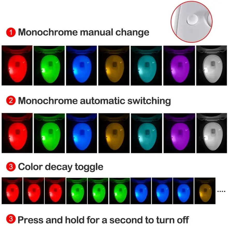 LED Smart PIR Motion Sensor Toilet Seat Night Light 7 Colors Waterproof Backlight For Toilet Bowl Luminaria Lamp WC Toilet Light from PriceLows™