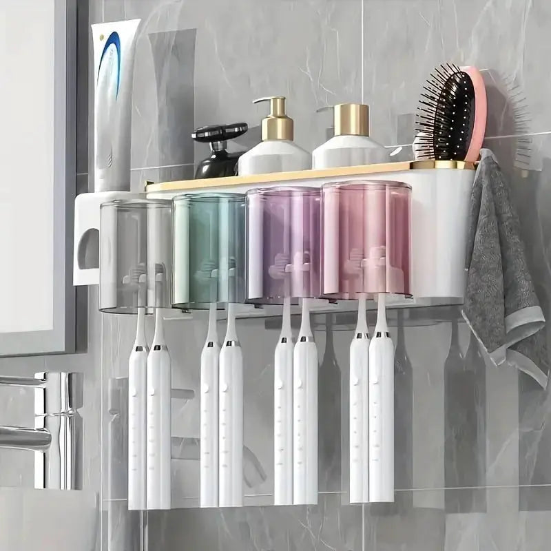 Toothbrush Rack | Wall Mount With Squeezer | PriceLows™