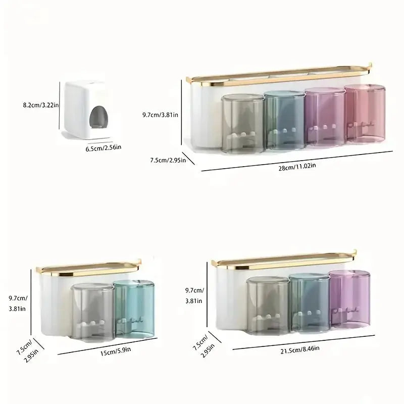 Toothbrush Rack | Wall Mount With Squeezer | PriceLows™