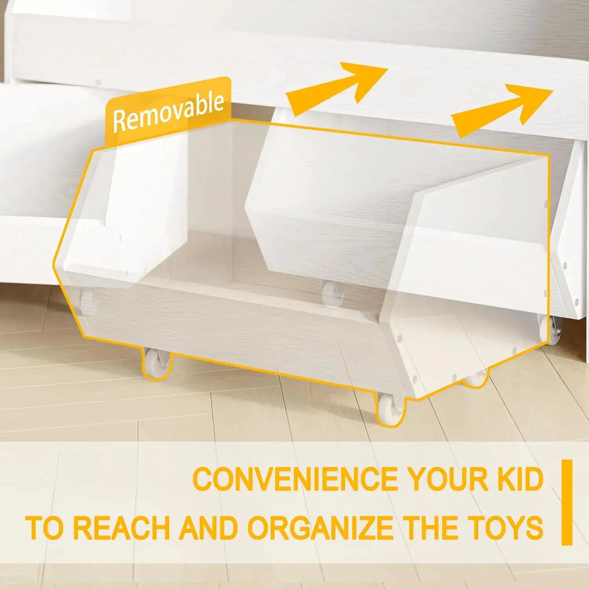 Toy Storage Cabinet with Drawers, Boys and Girls Toy Shelf with Wheels, Toy Organizer Kids Bookshelf with Storage for Nursery from PriceLows™