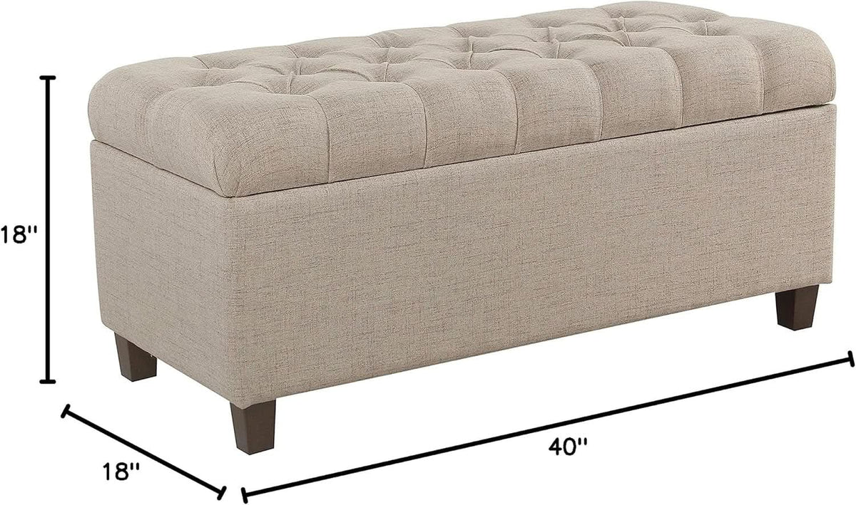 Tufted ExtraLarge Storage Ottoman Bench Hinged Lid from PriceLows™