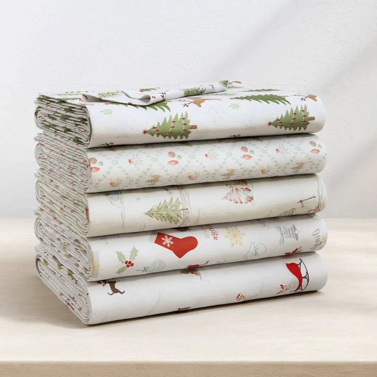 Turkish Cotton Christmas Flannel Sheet Set - Whittaker Collection from PriceLows™