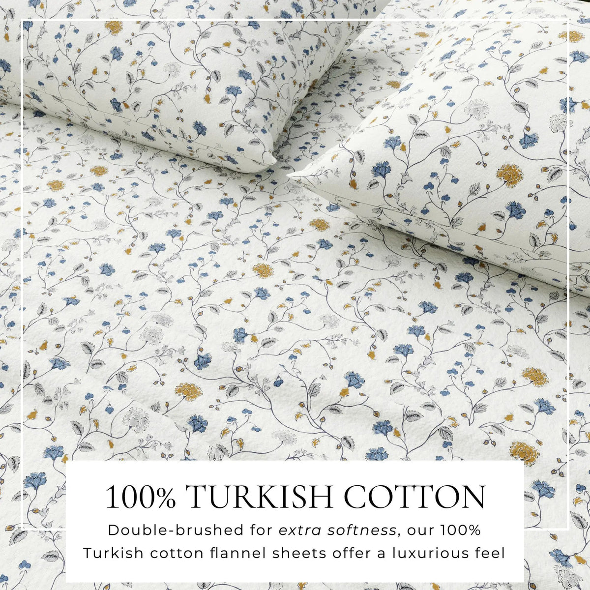 Turkish Cotton Flannel Sheet Set - Winter Floral Collection from PriceLows™