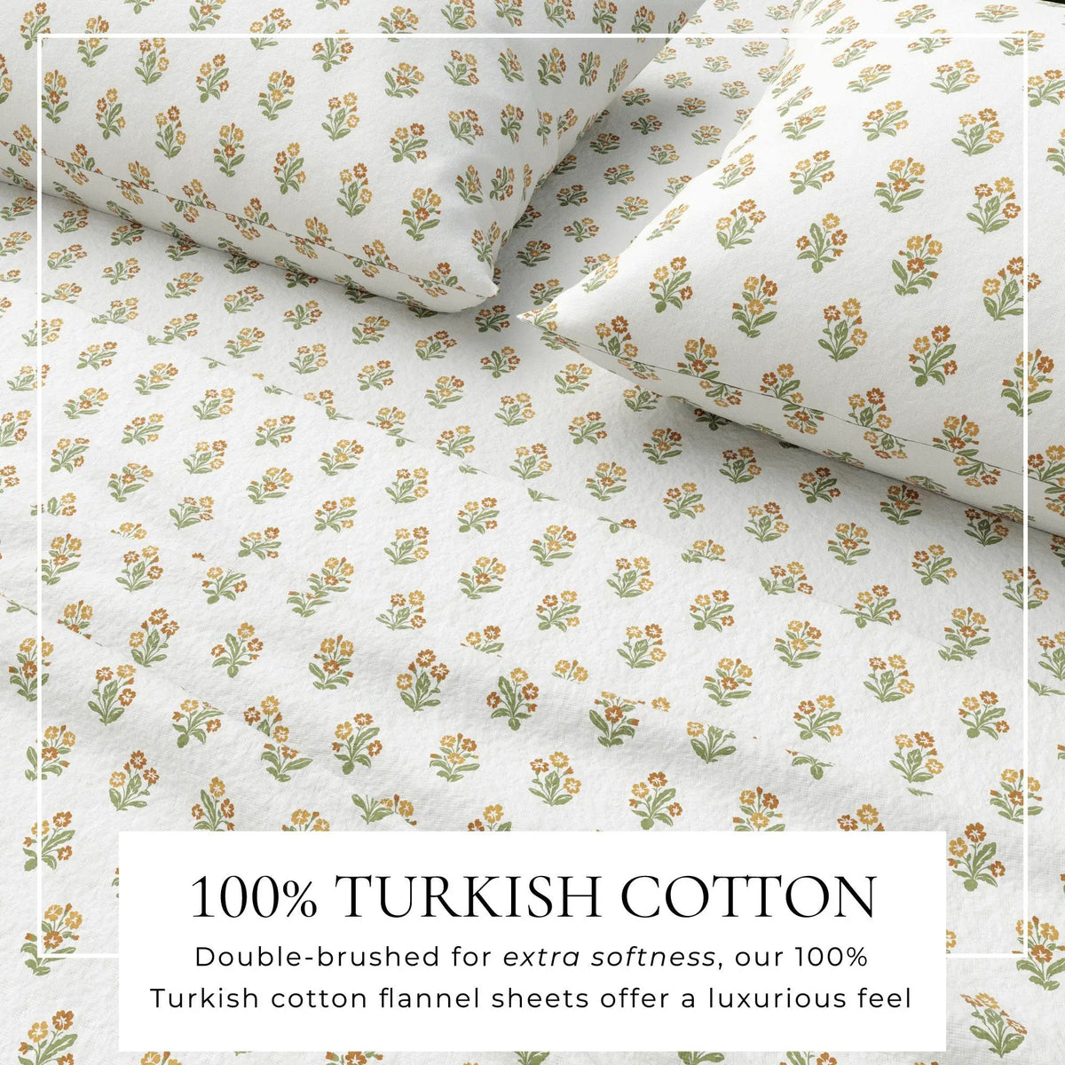 Turkish Cotton Flannel Sheet Set - Winter Floral Collection from PriceLows™
