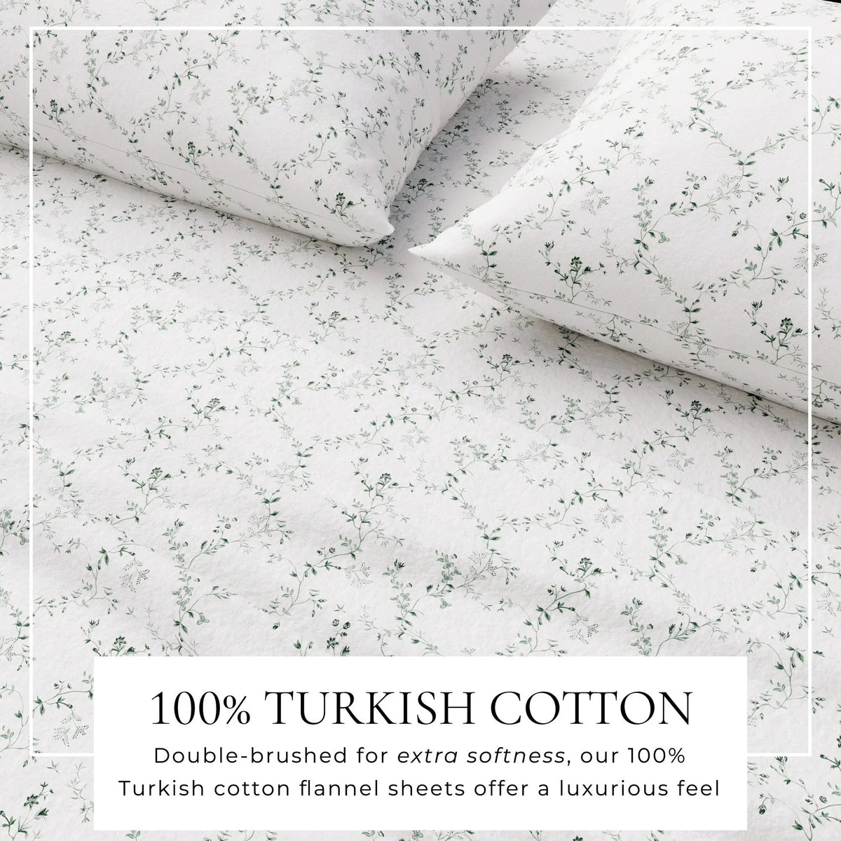 Turkish Cotton Flannel Sheet Set - Winter Floral Collection from PriceLows™