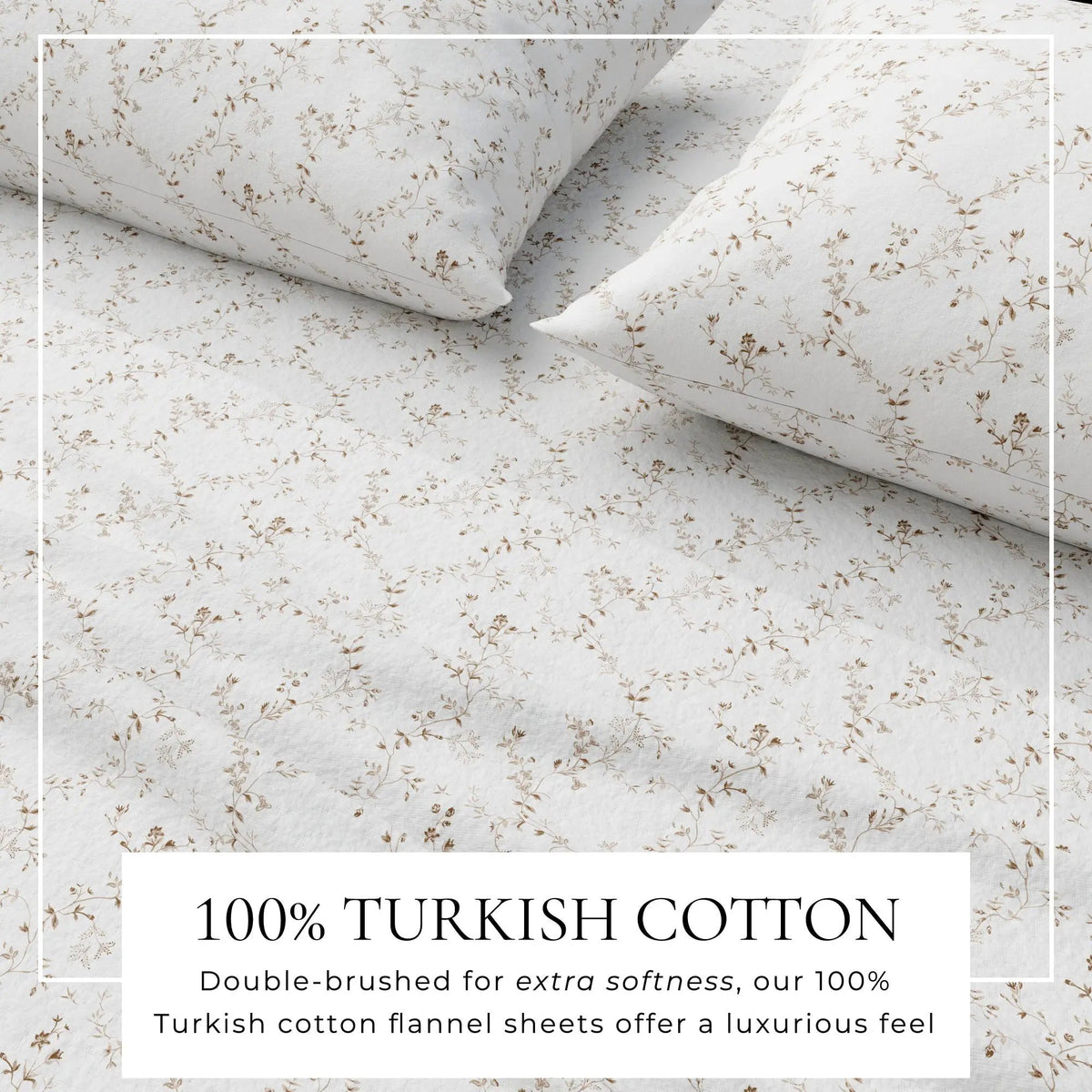 Turkish Cotton Flannel Sheet Set - Winter Floral Collection from PriceLows™