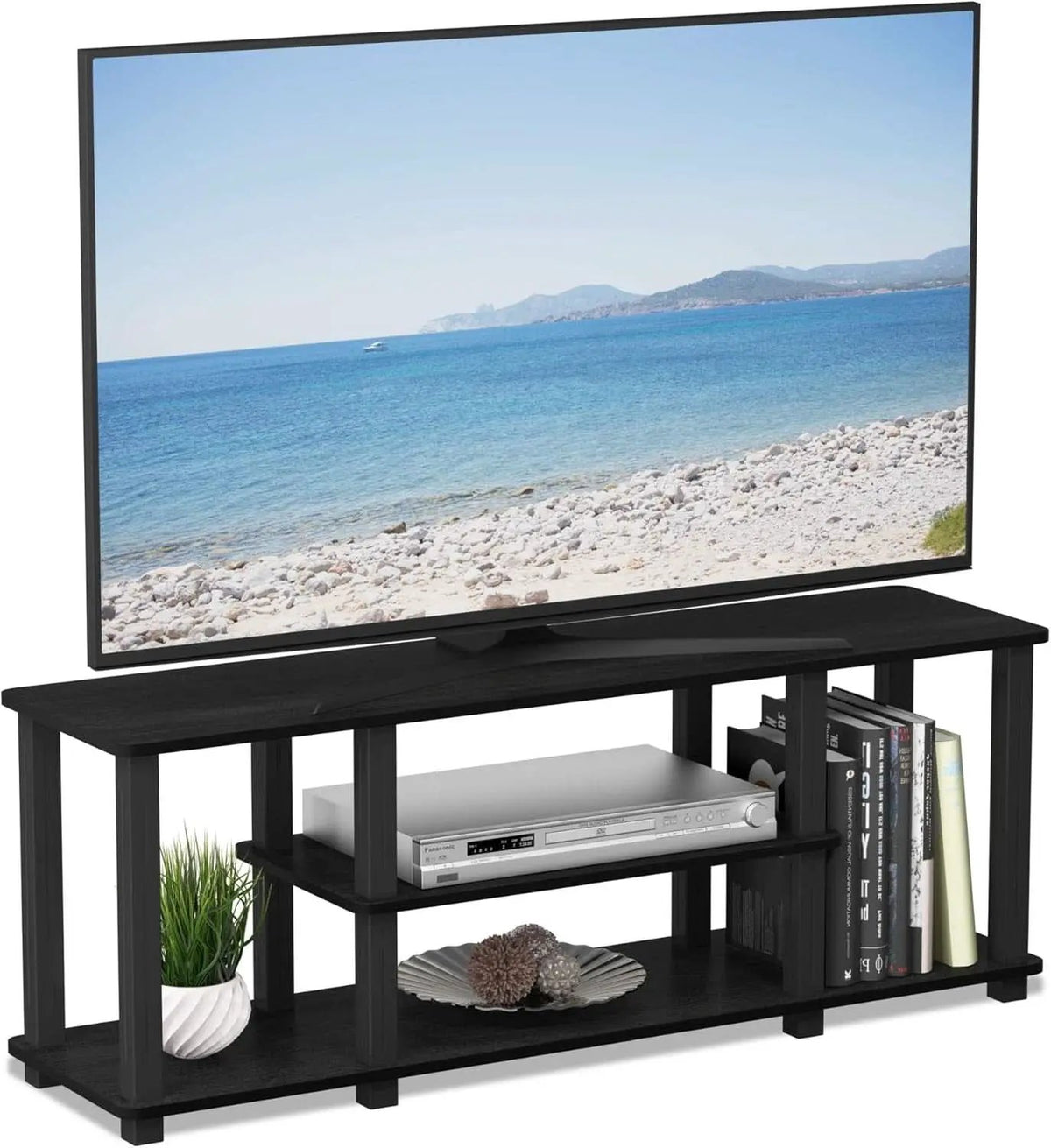 Turn-N-Tube 3-Tier TV Stand For 50-Inch TV Americano Black from PriceLows™