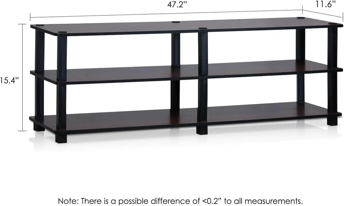 Turn-S-Tube No Tools 3-Tier TV Stand Dark Cherry And Black from PriceLows™