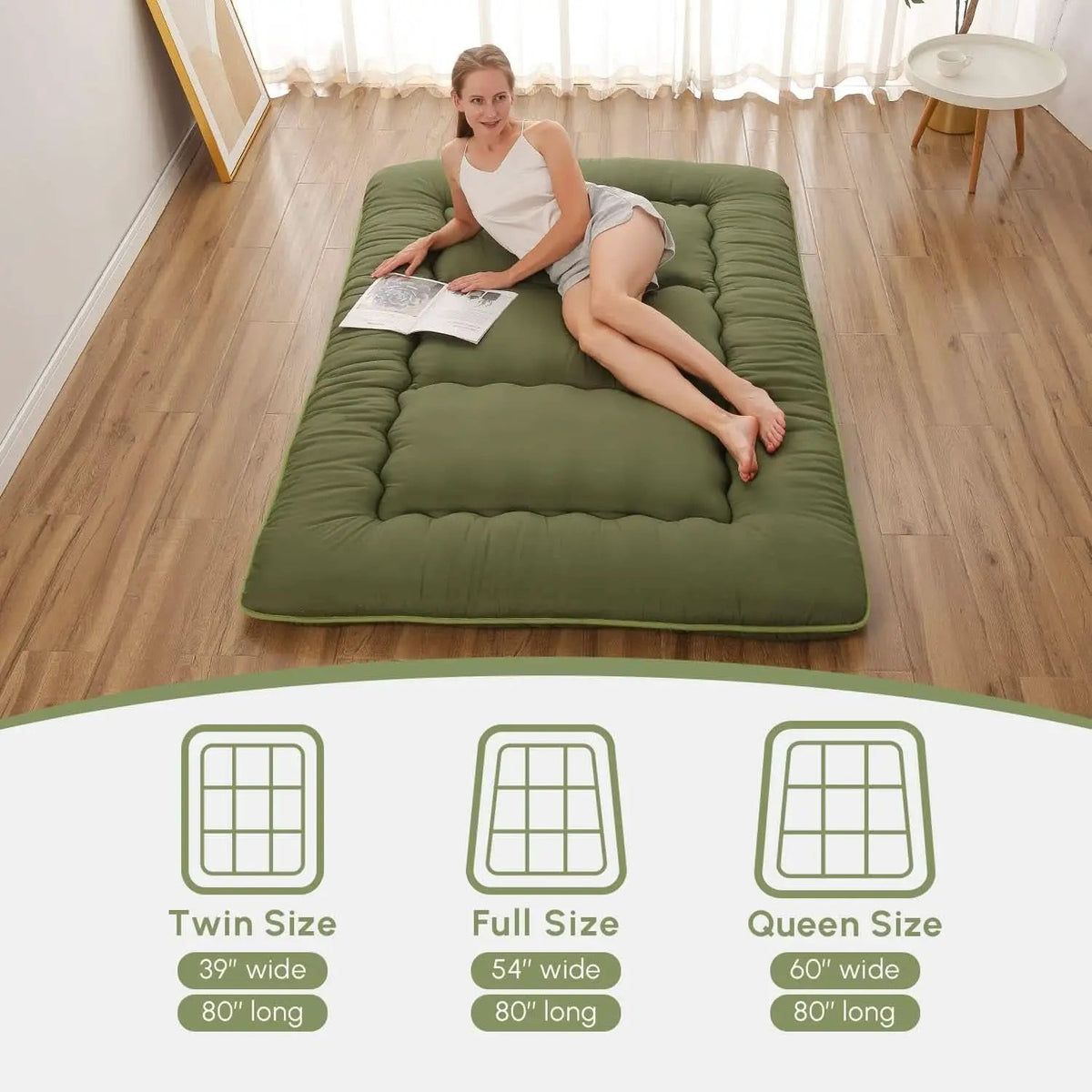Twin Futon Mattress Portable Thick Roll-Up Floor Comfort from PriceLows™