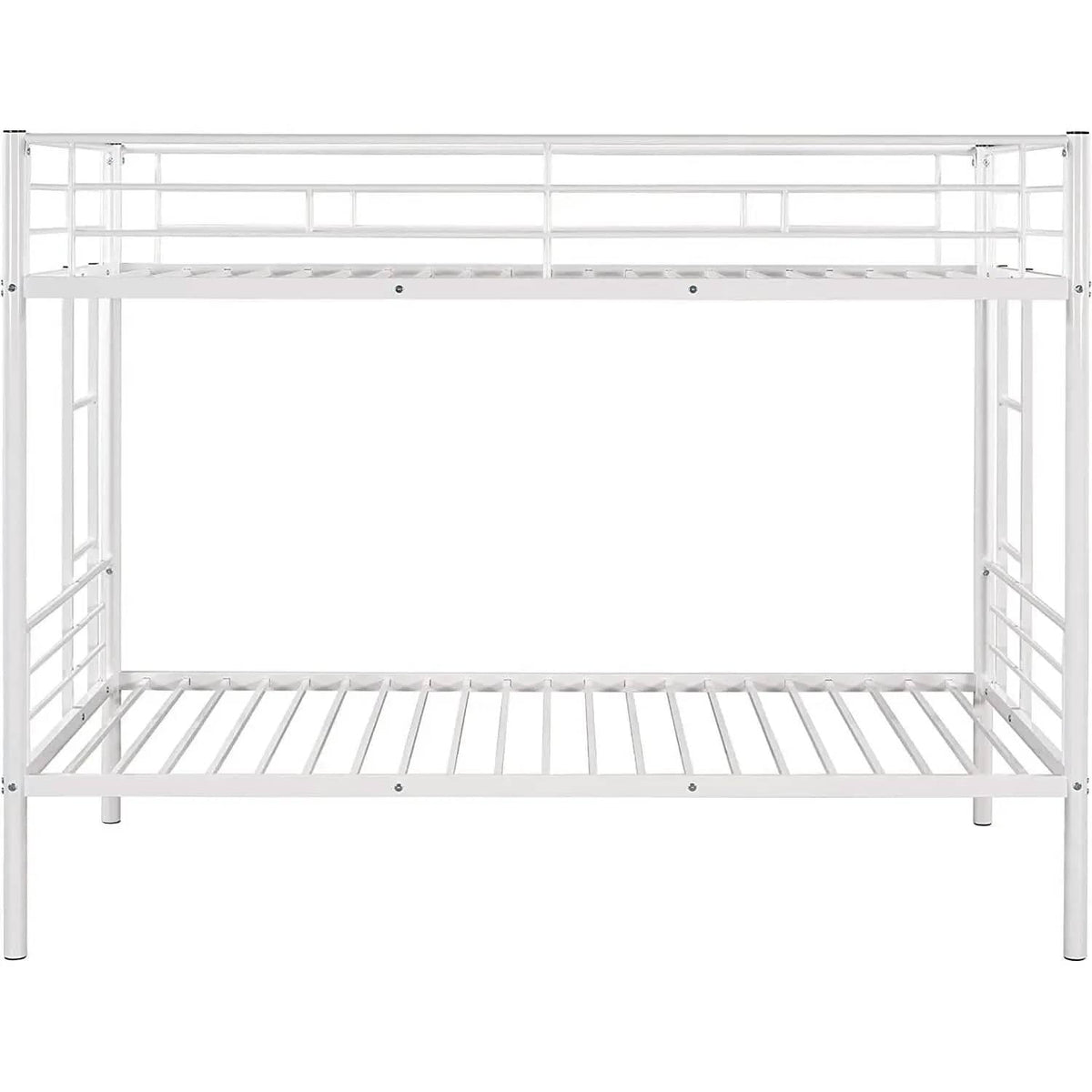 Twin Over Twin Metal Bunk Bed With 2 Ladders White from PriceLows™