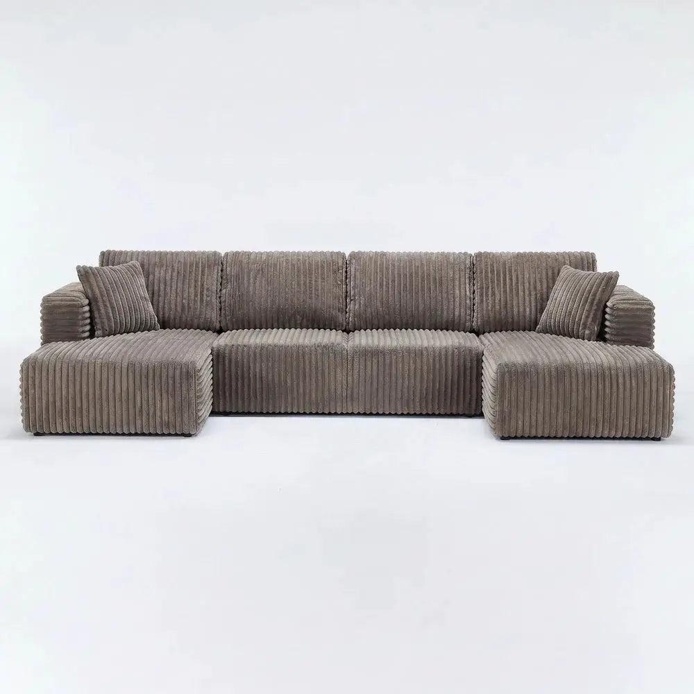 U Shape Modular Sectional Sofa | Corduroy | Sleeper Sofa | Width 2000-2400mm from PriceLows™
