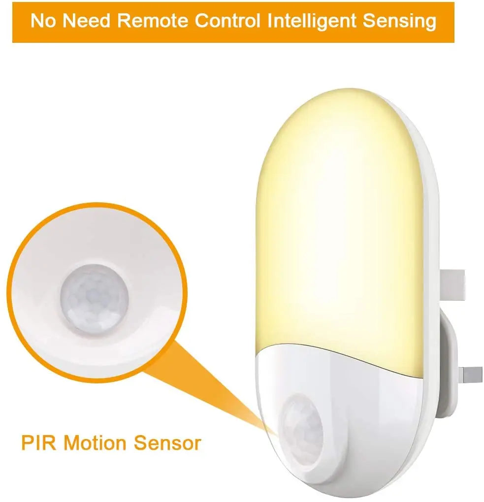 Smart Night Light | PIR Motion Sensor | US EU UK Plug Types | Bulbs Included