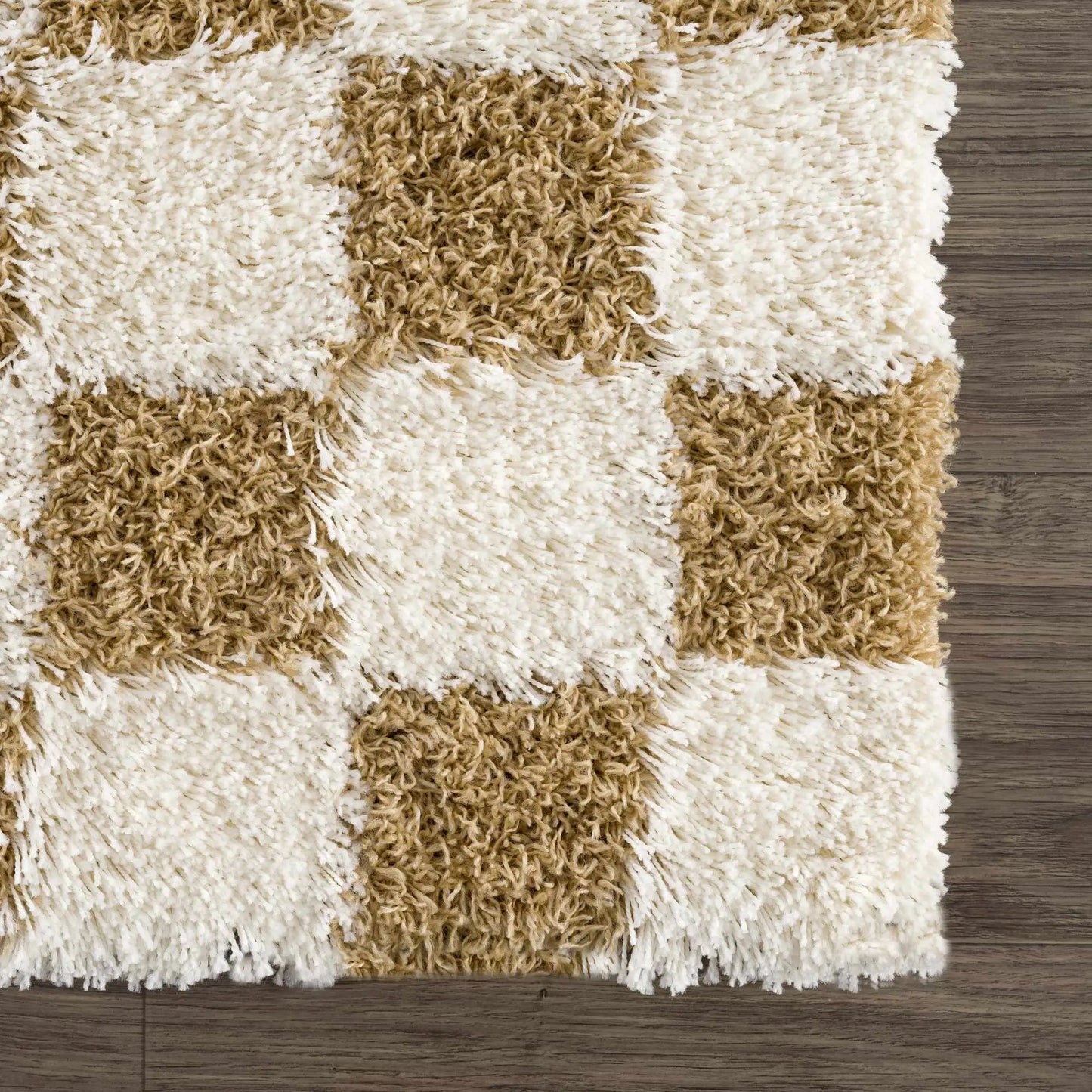 Atira Mustard Checkered Area Rug from PriceLows™