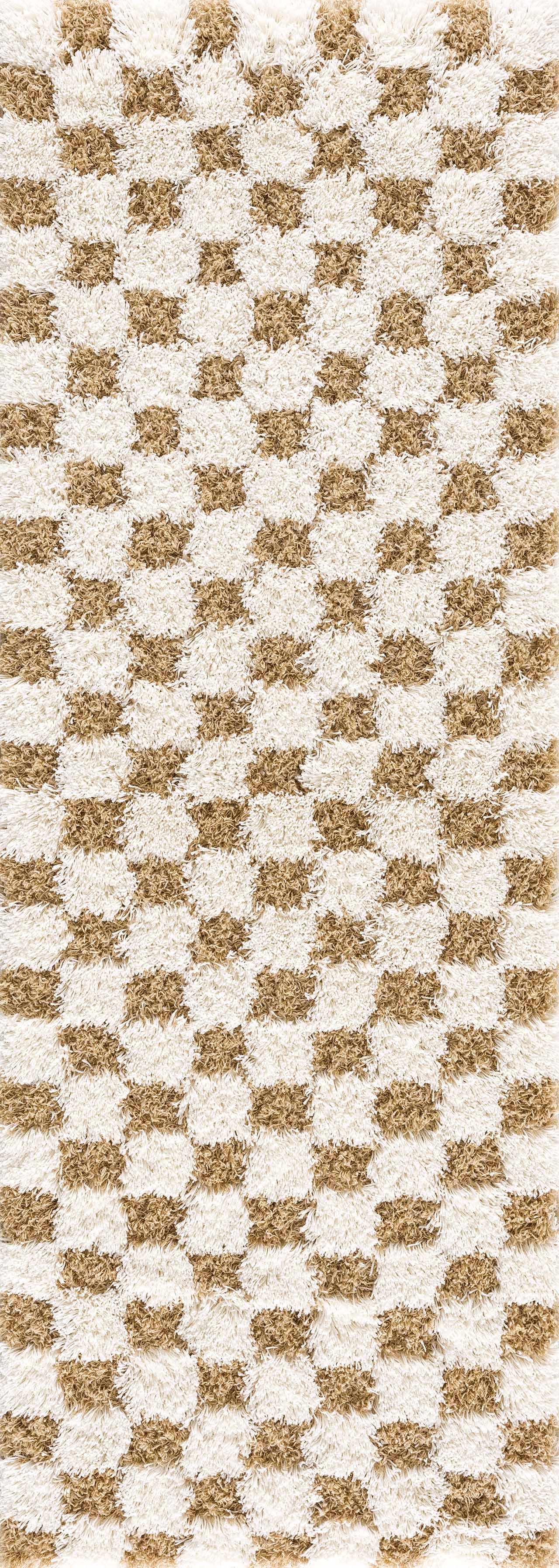 Atira Mustard Checkered Area Rug from PriceLows™