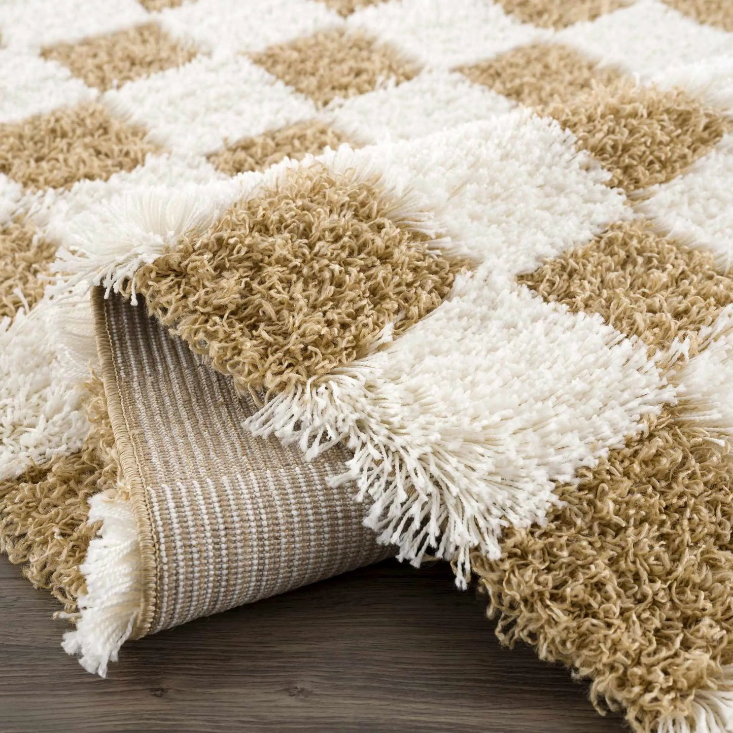 Atira Mustard Checkered Area Rug from PriceLows™