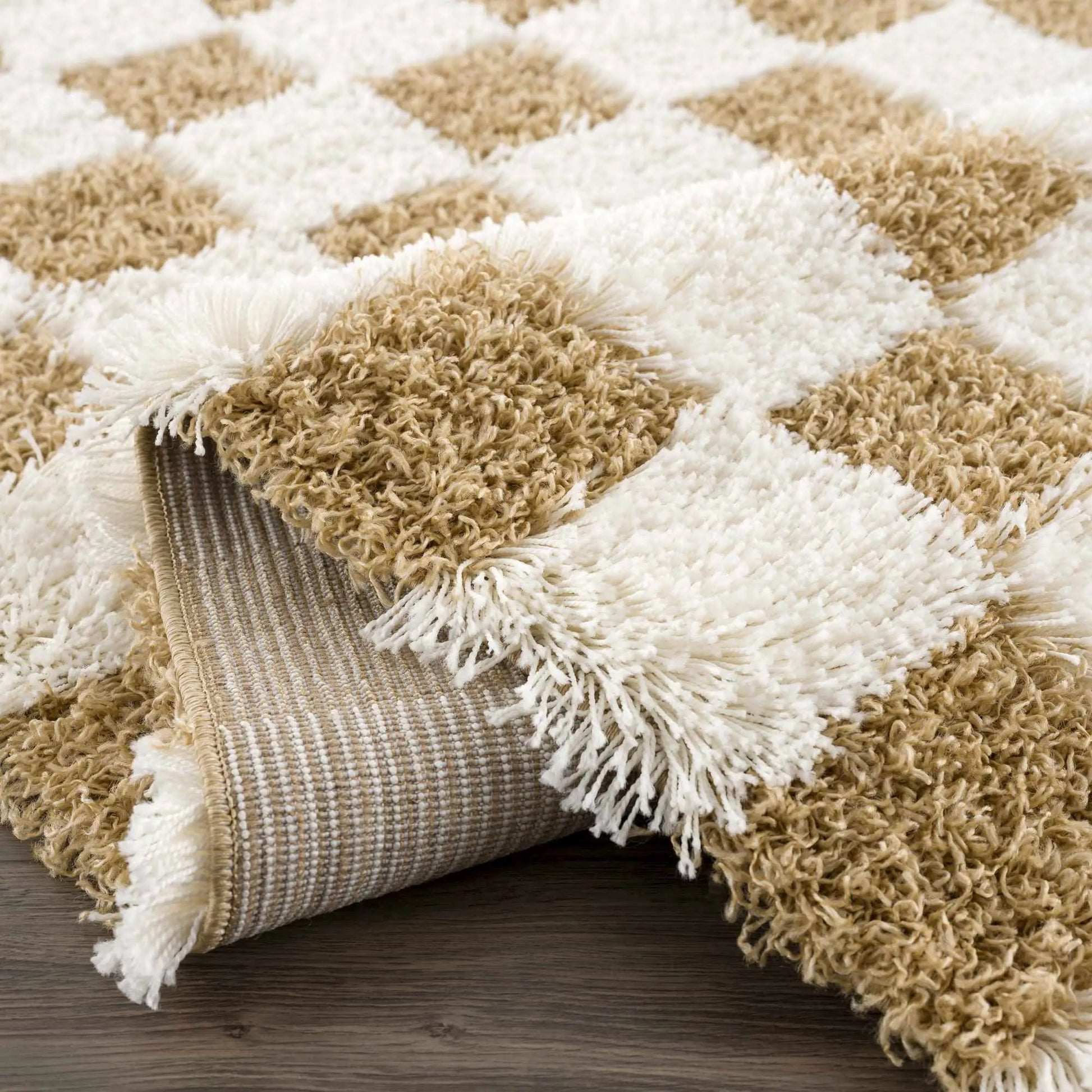 Atira Mustard Checkered Area Rug from PriceLows™