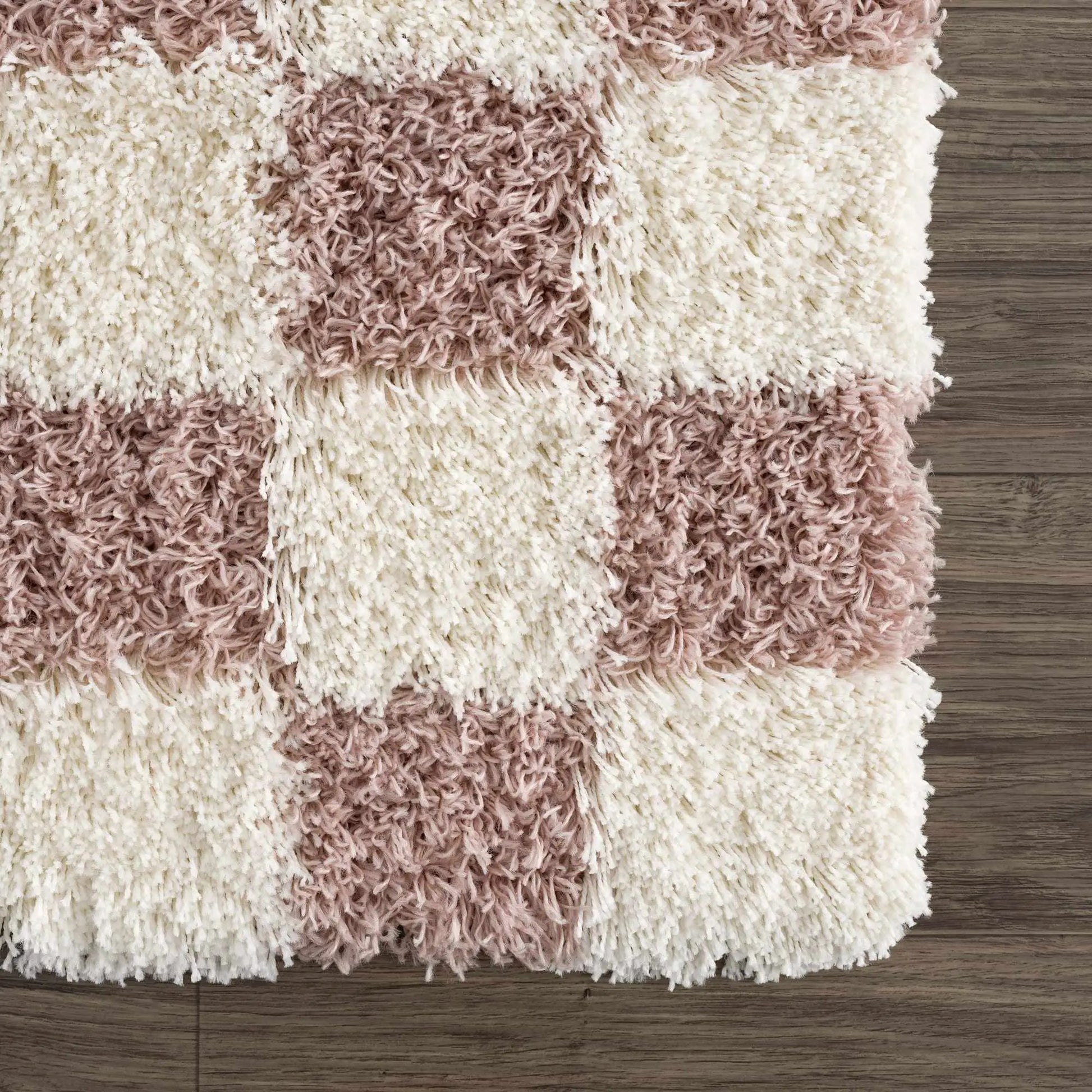 Atira Pink Checkered Area Rug from PriceLows™