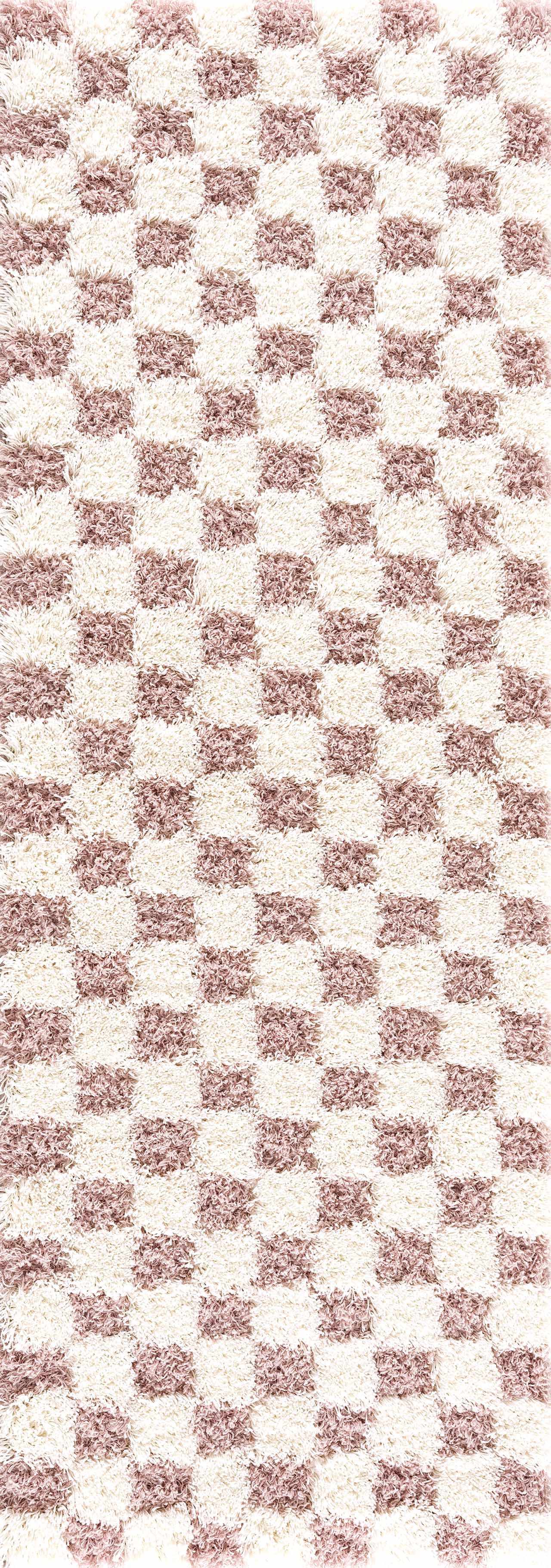 Atira Pink Checkered Area Rug from PriceLows™