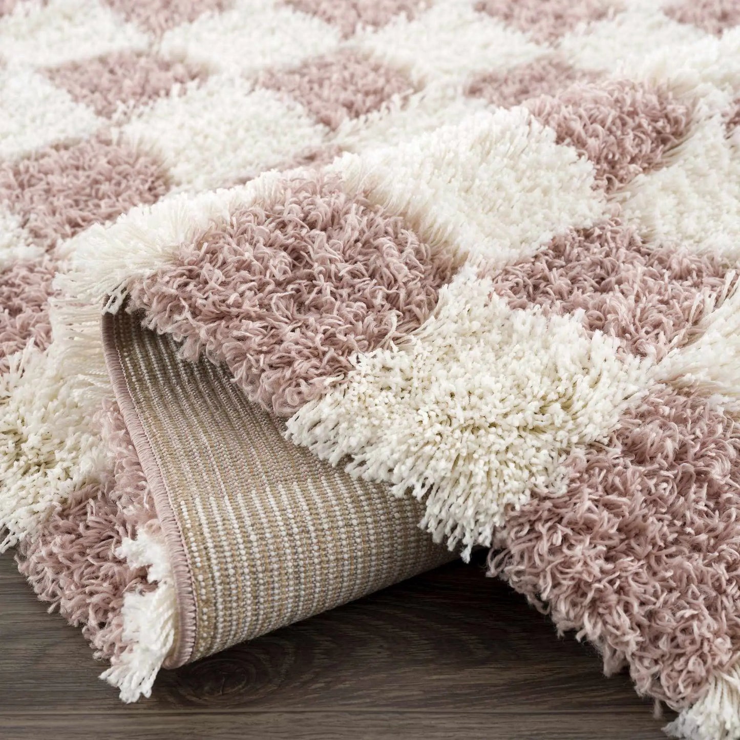 Atira Pink Checkered Area Rug from PriceLows™