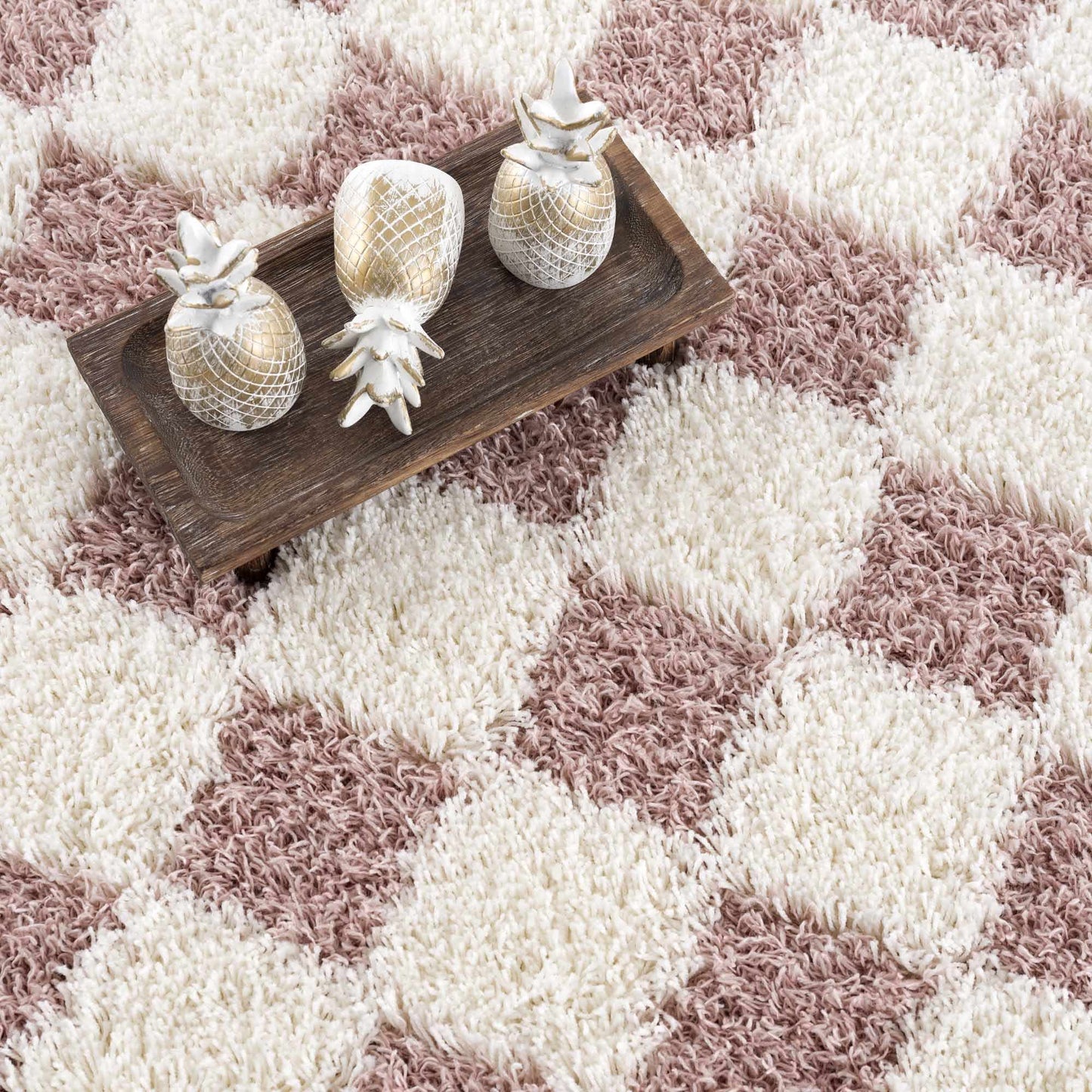 Atira Pink Checkered Area Rug from PriceLows™