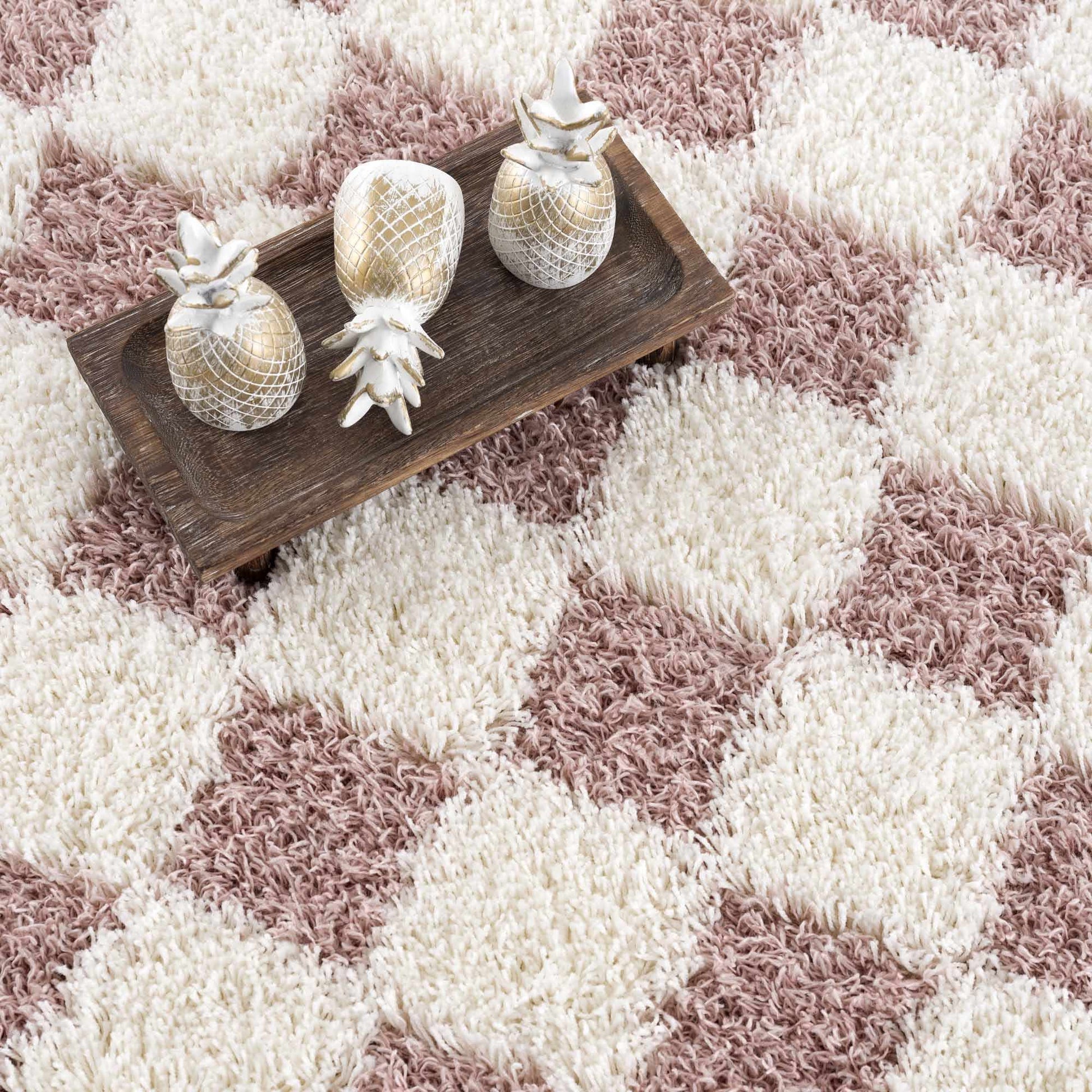 Atira Pink Checkered Area Rug from PriceLows™