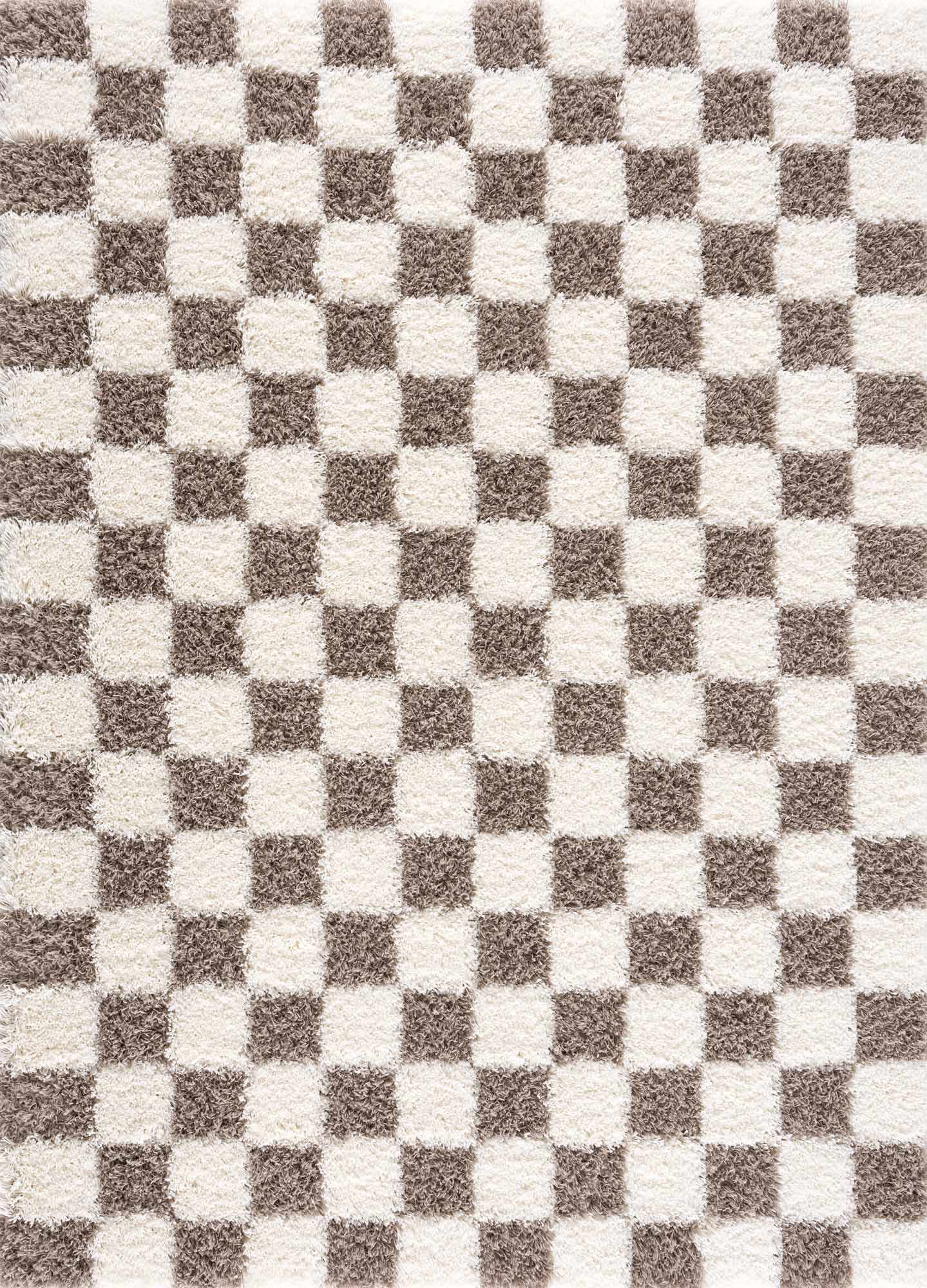 Atira Brown Checkered Area Rug from PriceLows™