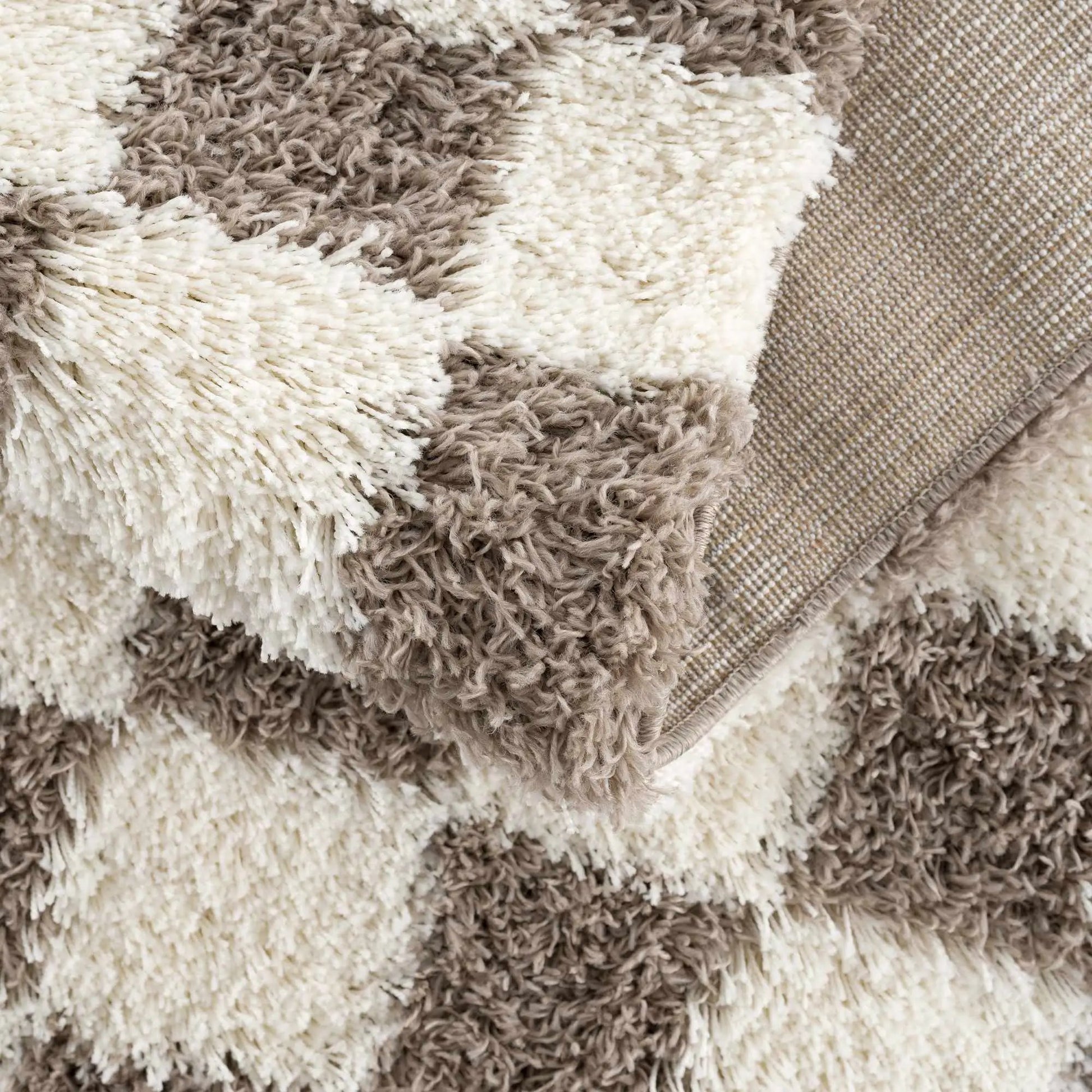 Atira Brown Checkered Area Rug from PriceLows™