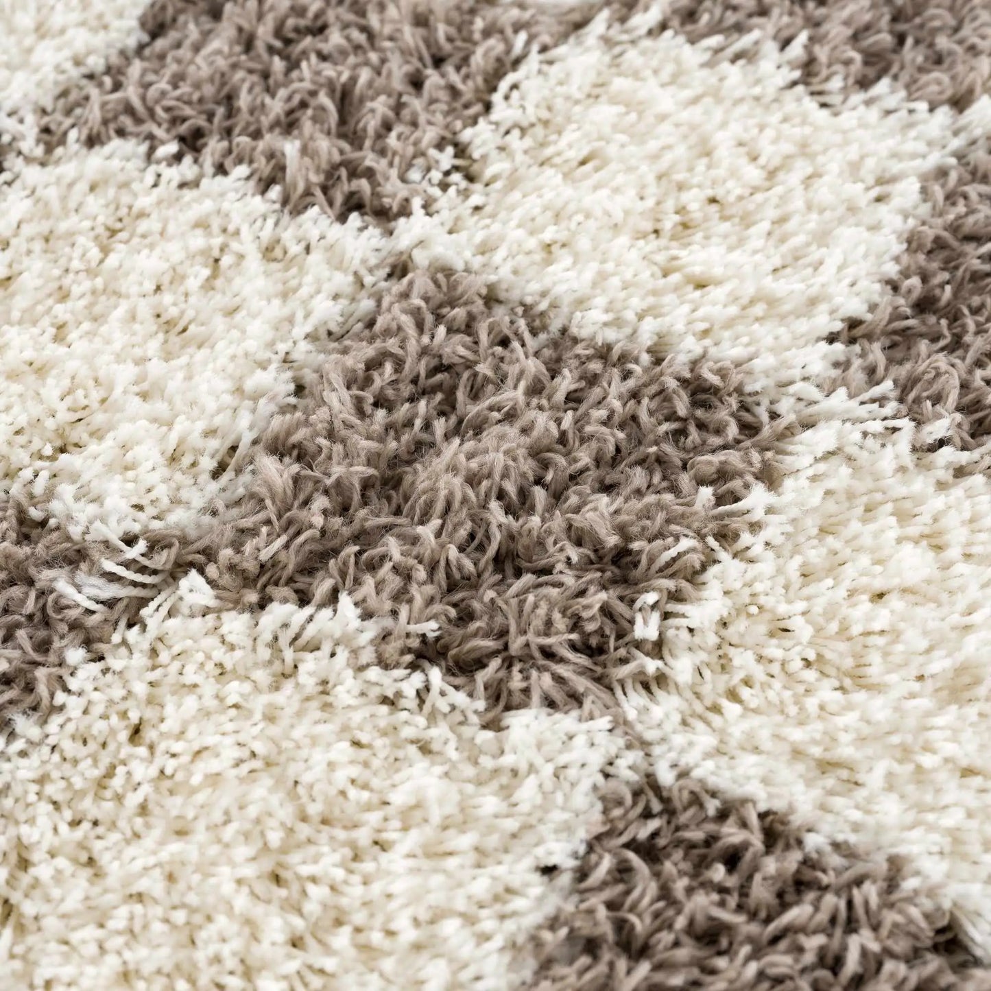 Atira Brown Checkered Area Rug from PriceLows™