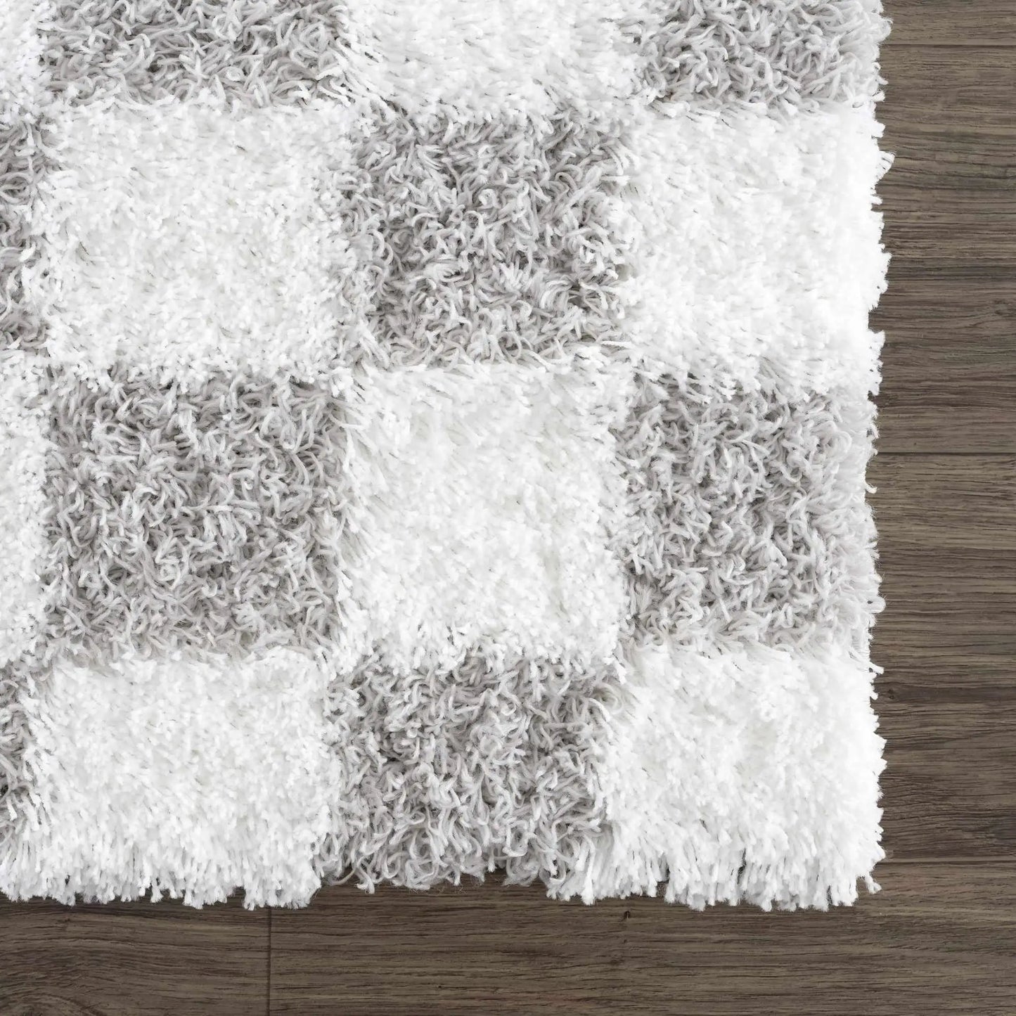 Atira Gray Checkered Area Rug from PriceLows™