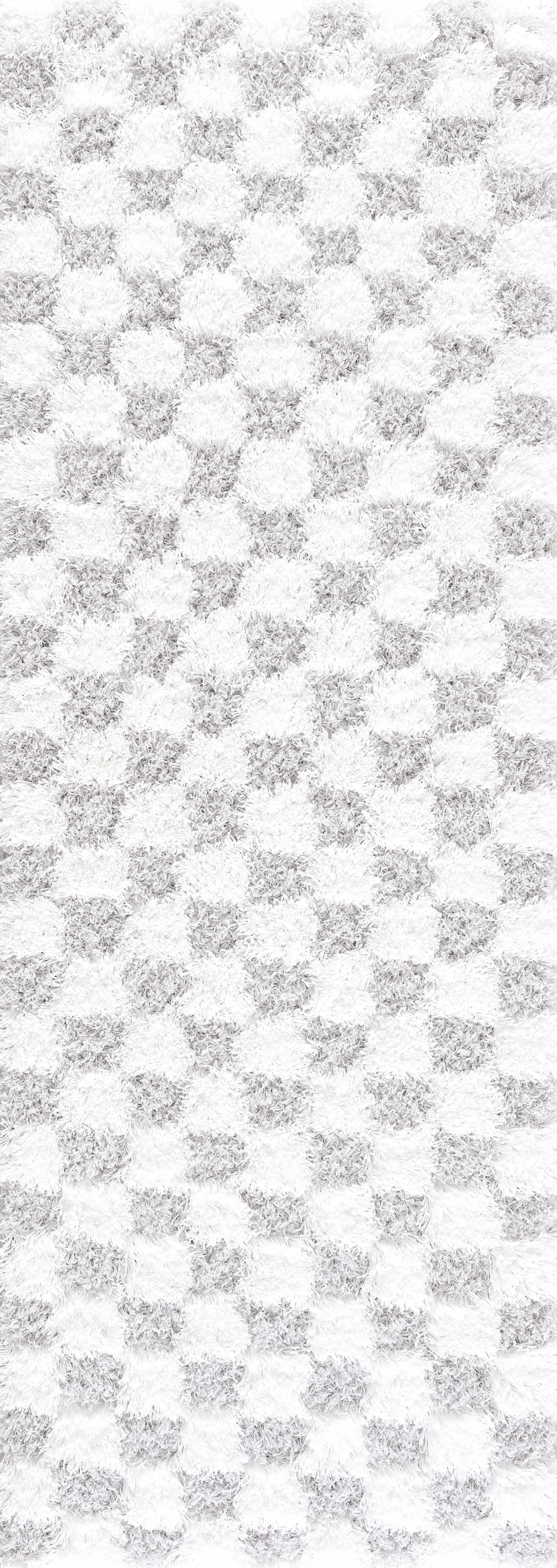 Atira Gray Checkered Area Rug from PriceLows™