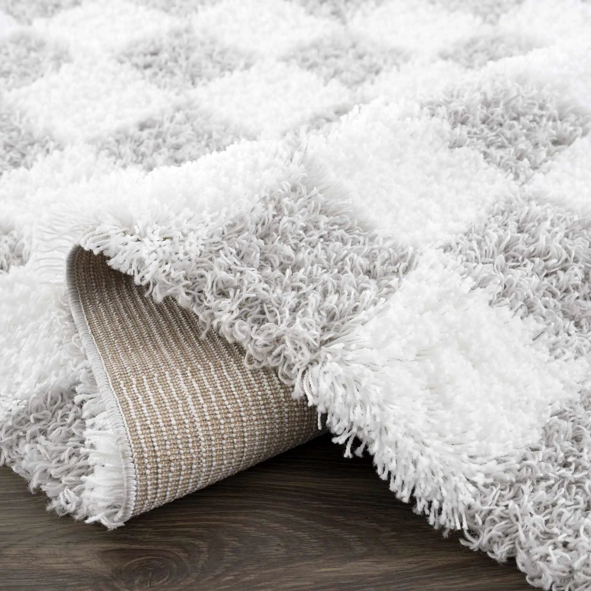 Atira Gray Checkered Area Rug from PriceLows™