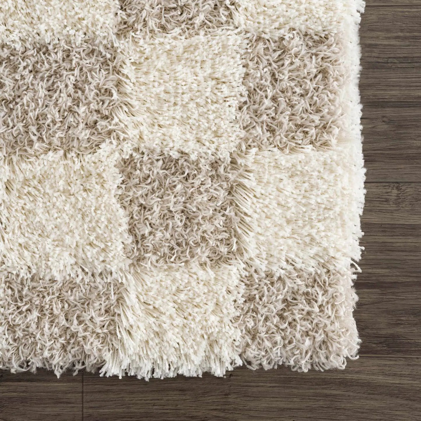 Atira Light Brown Checkered Area Rug from PriceLows™