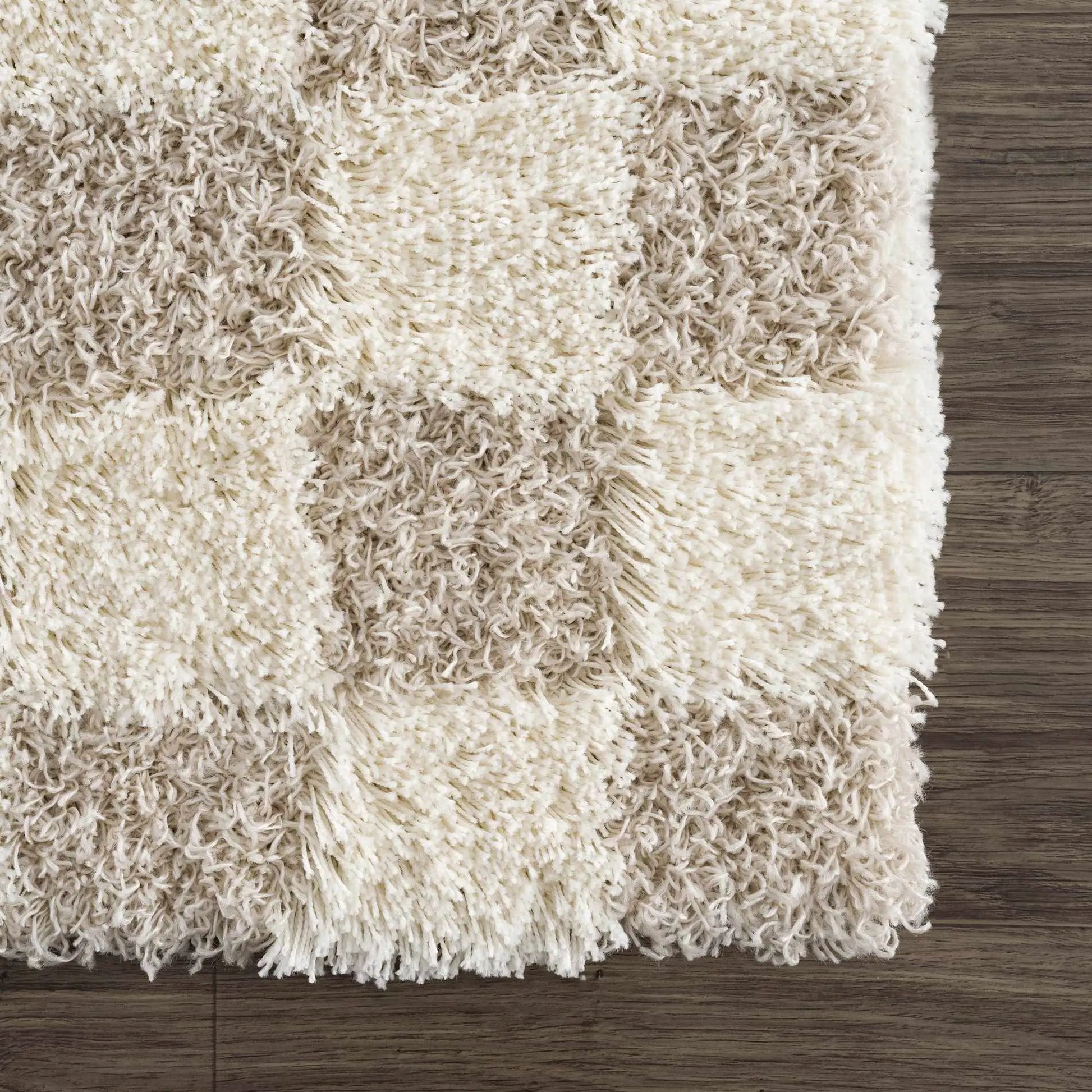 Atira Light Brown Checkered Area Rug from PriceLows™