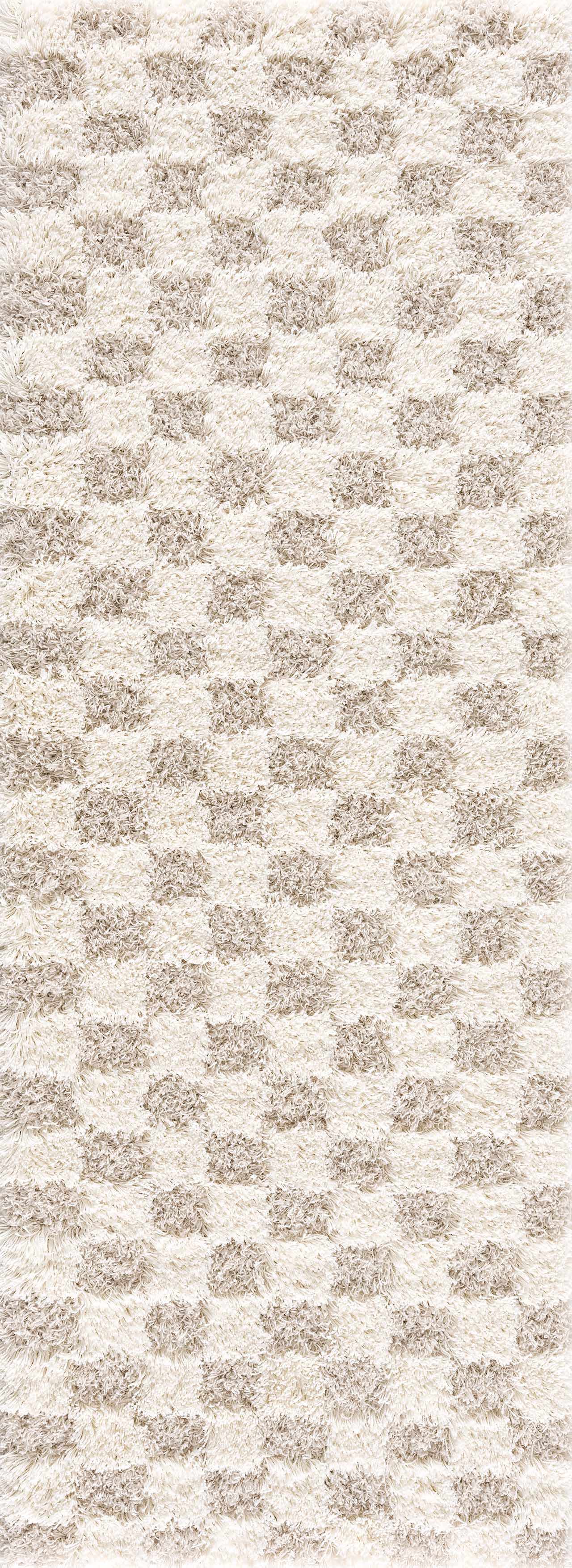 Atira Light Brown Checkered Area Rug from PriceLows™