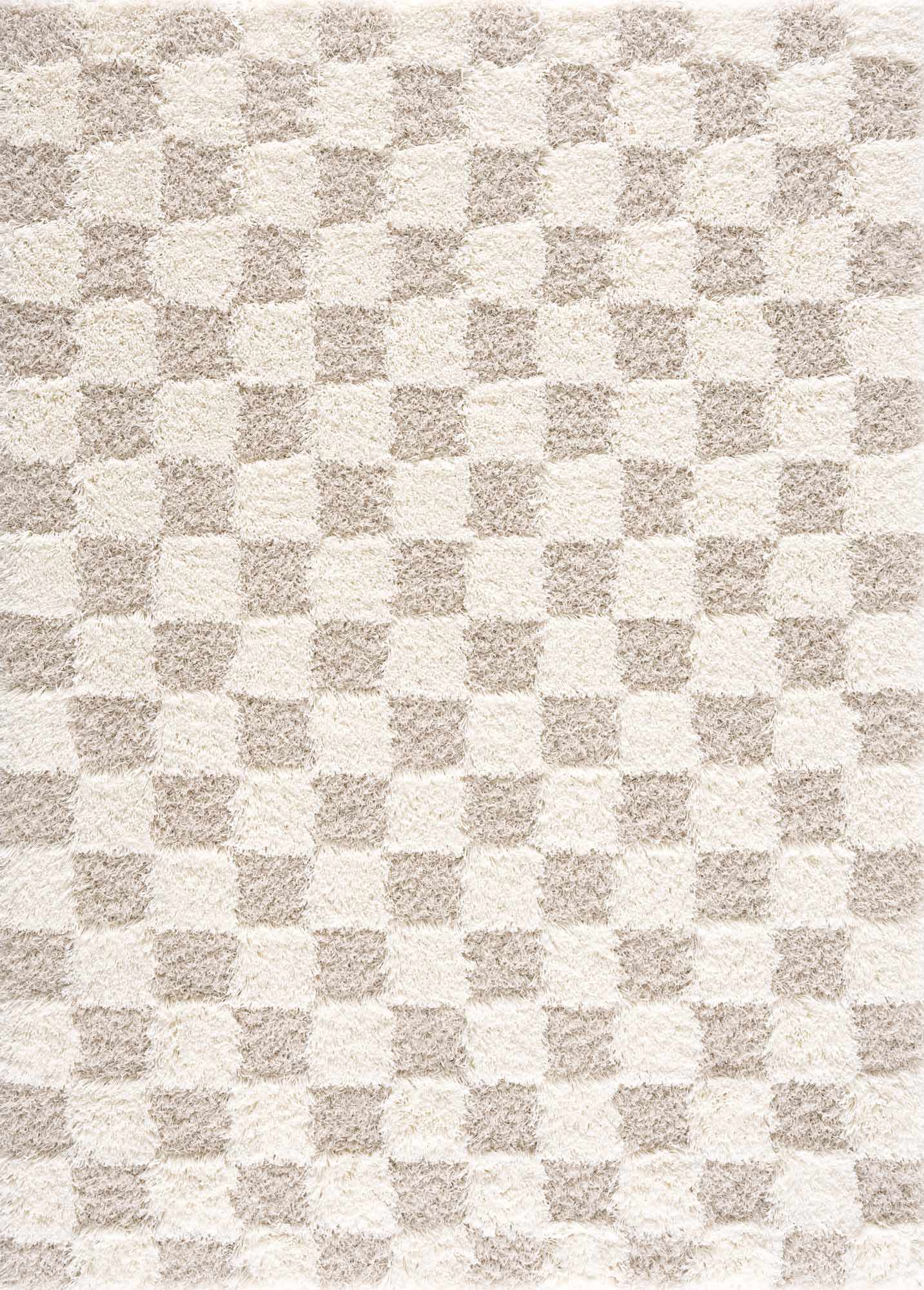 Atira Light Brown Checkered Area Rug from PriceLows™