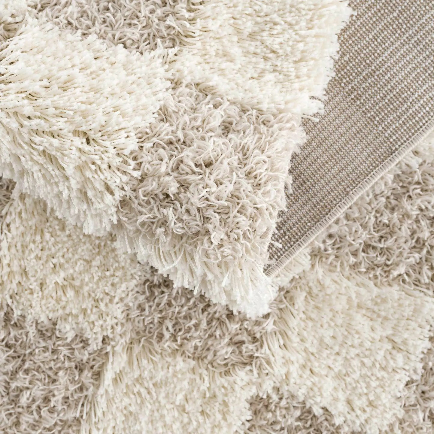Atira Light Brown Checkered Area Rug from PriceLows™