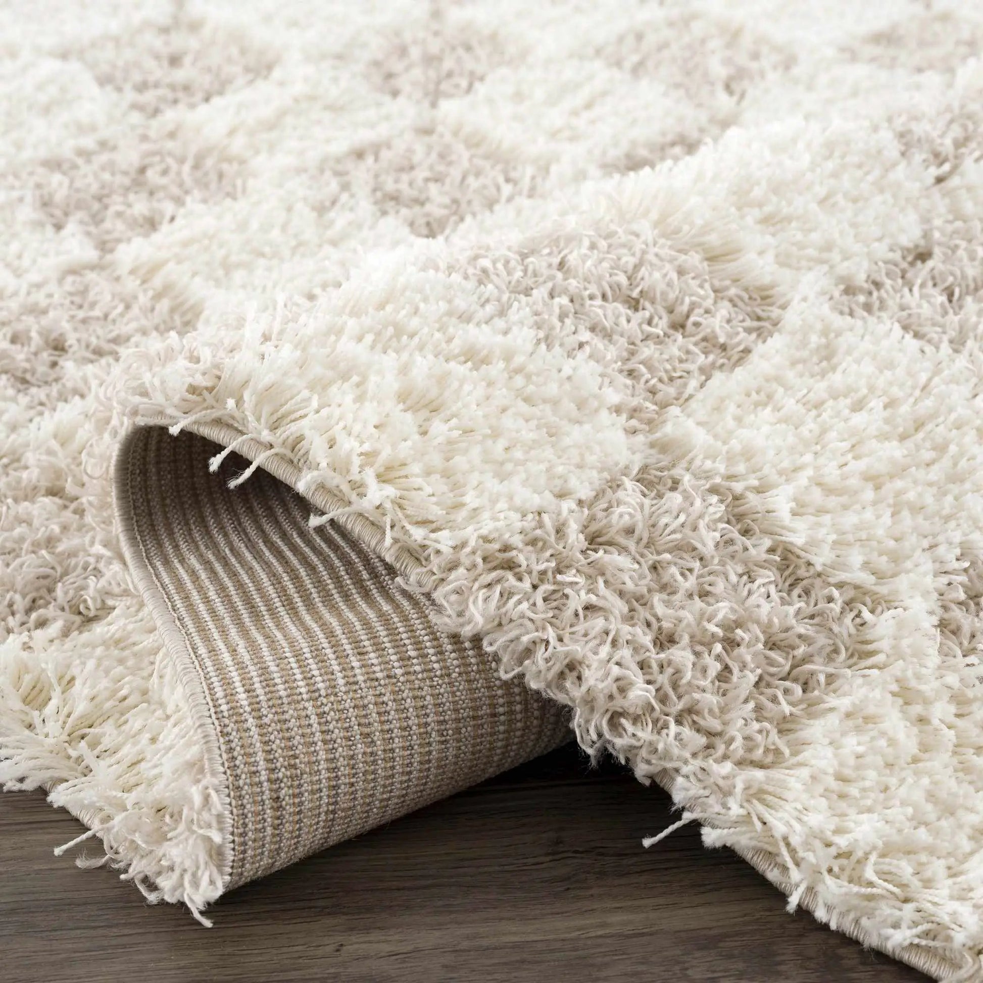Atira Light Brown Checkered Area Rug from PriceLows™
