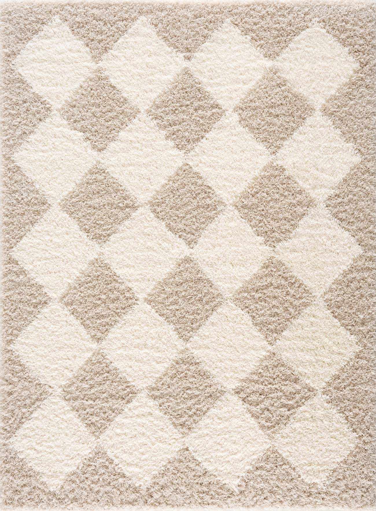 Zahur Cream & Beige Diamond Area Rug from PriceLows™