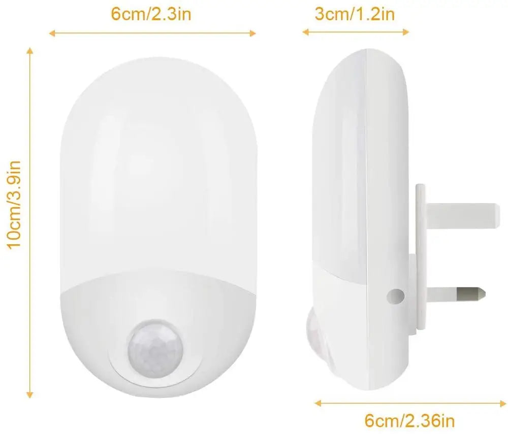 Smart Night Light | PIR Motion Sensor | US EU UK Plug Types | Bulbs Included