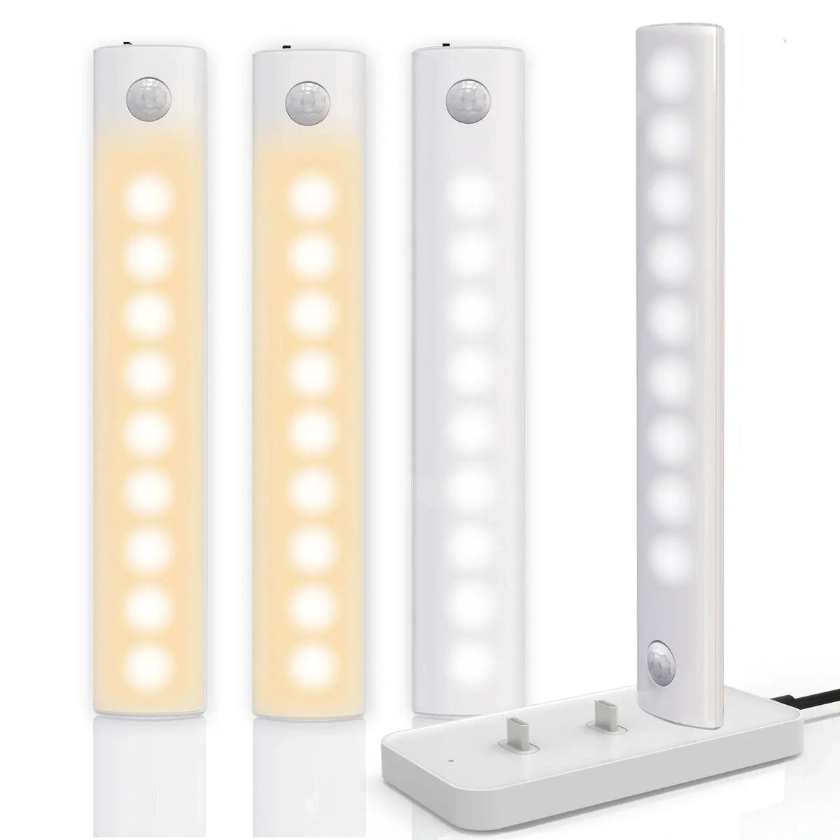 Under Cabinet Lights 1/3/5/6pcs, Motion Sensor Rechargeable Battery Operated 2 Colors LED Light for Closet, Kitchen, Bathroom from PriceLows™