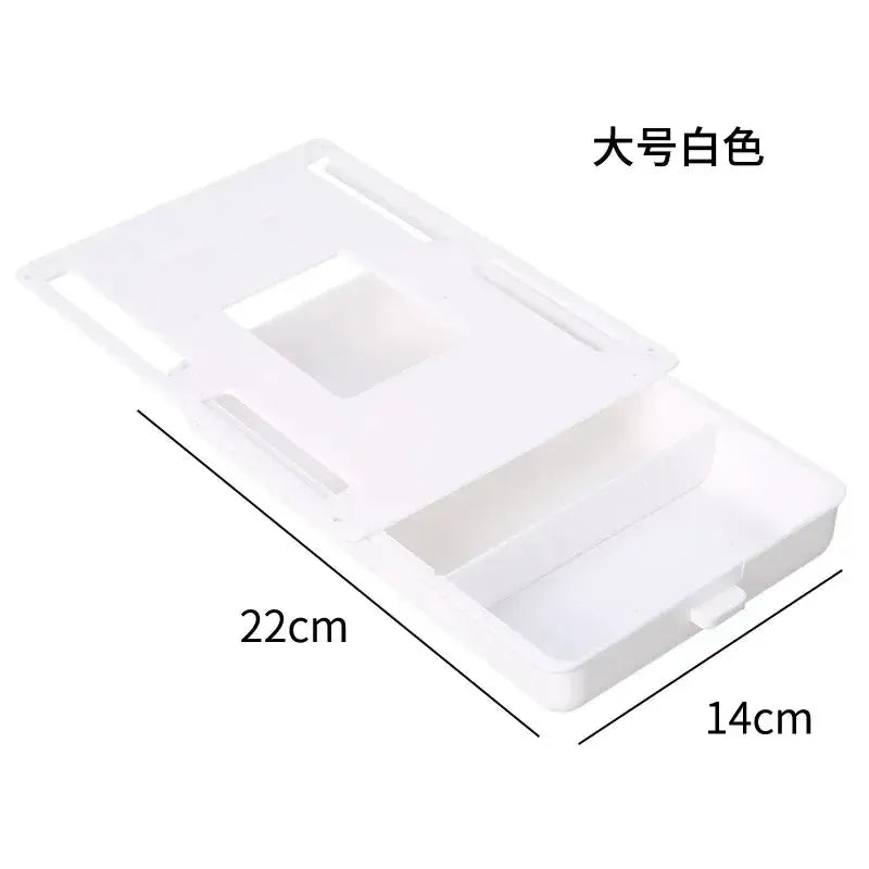 HEYEJET Hidden Drawer Organizer No-Punch Under Desk Stationery Box Paste Small Drawer Tray Under Drawer Storage bak to school from PriceLows™