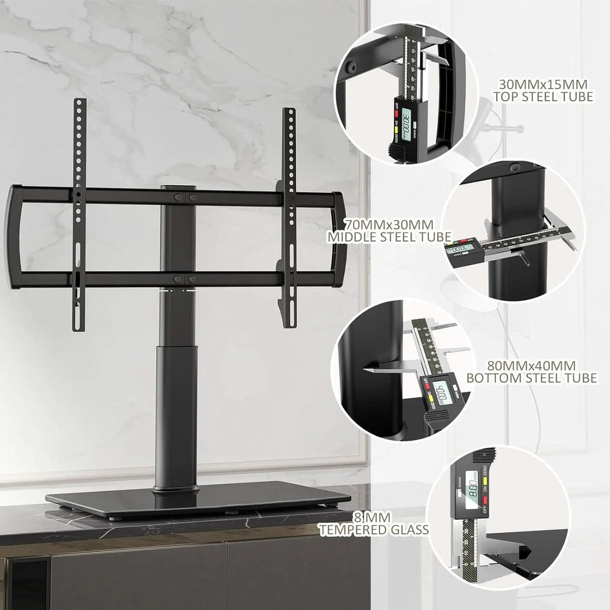 Universal Swivel TV Stand For 32 To 65 Inch TVs With 80 Degree Swivel from PriceLows™