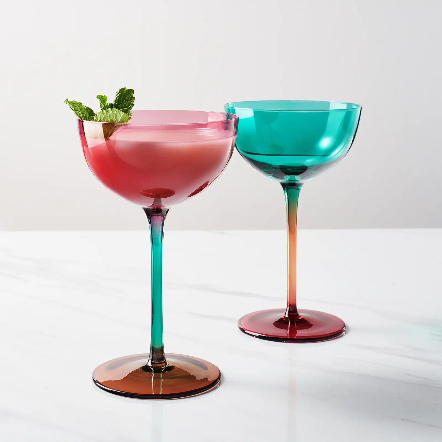 Venice Two-Toned Champagne Coupe, Cocktail Glassware, Set of 2 from PriceLows™