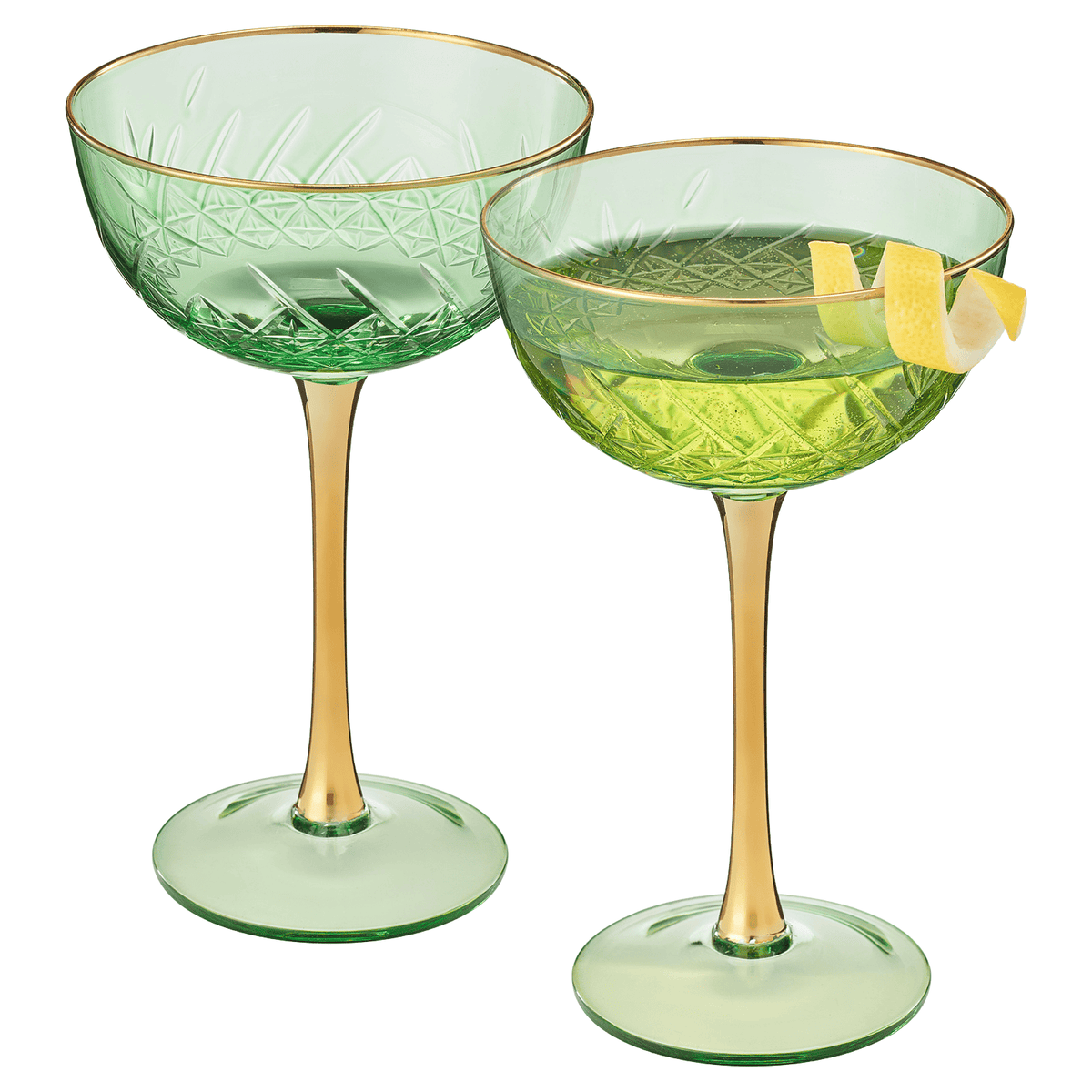 Bellissimo Crystal Champagne Coupe Cocktail Glassware | Set of 2 | Crystal | Entertaining