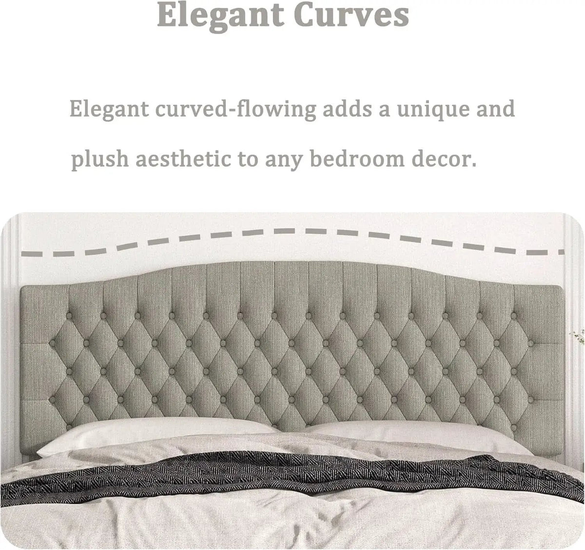 Upholstered King Headboard with Tufted Design and Legs from PriceLows™