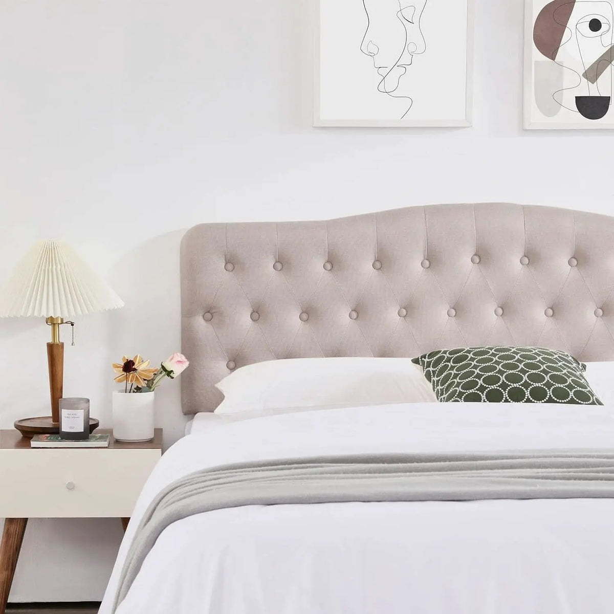Upholstered Queen Headboard with Adjustable Height and Style from PriceLows™