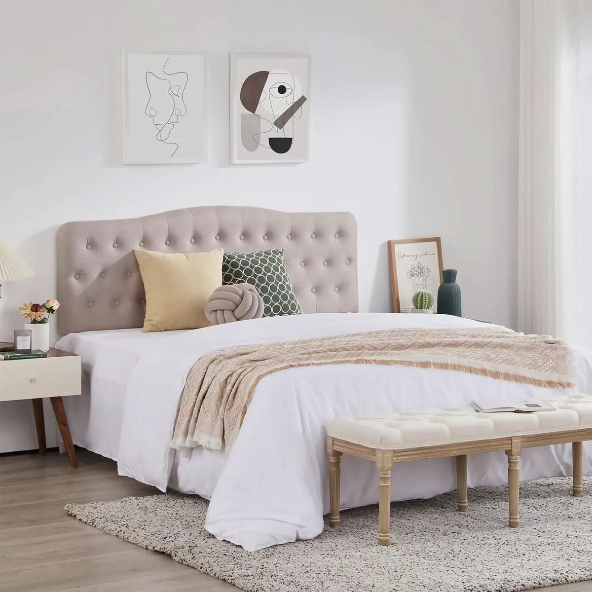 Upholstered Queen Headboard with Adjustable Height and Style from PriceLows™