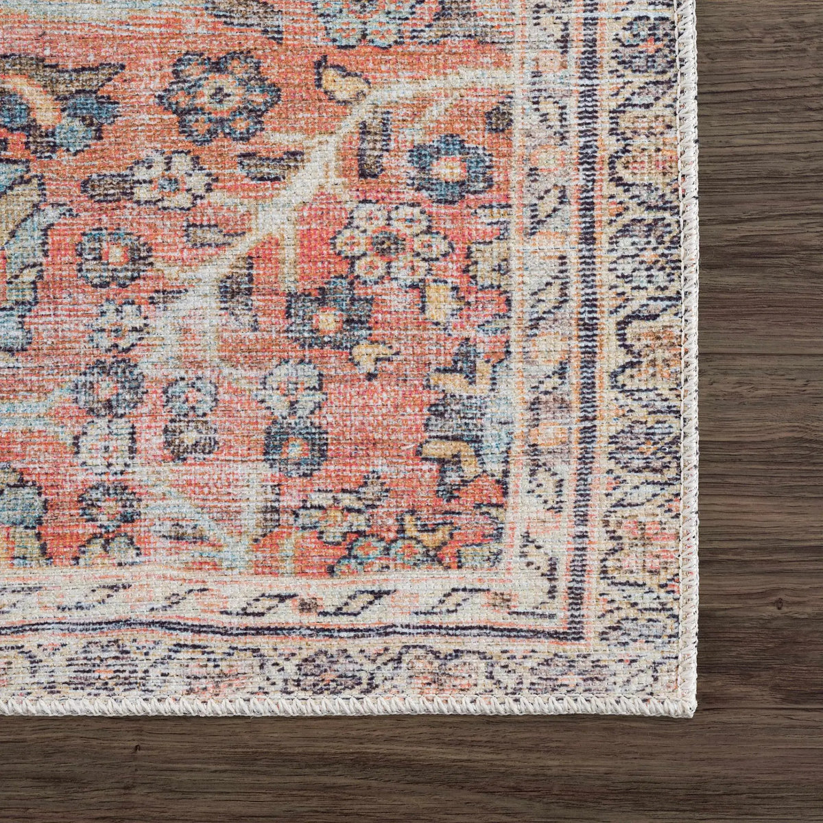 Urpi Rose & Blue Washable Area Rug from PriceLows™