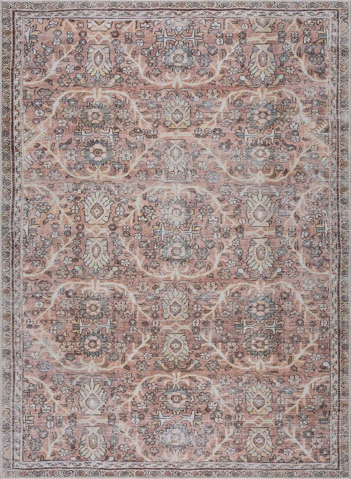 Urpi Rose & Brown Washable Area Rug from PriceLows™